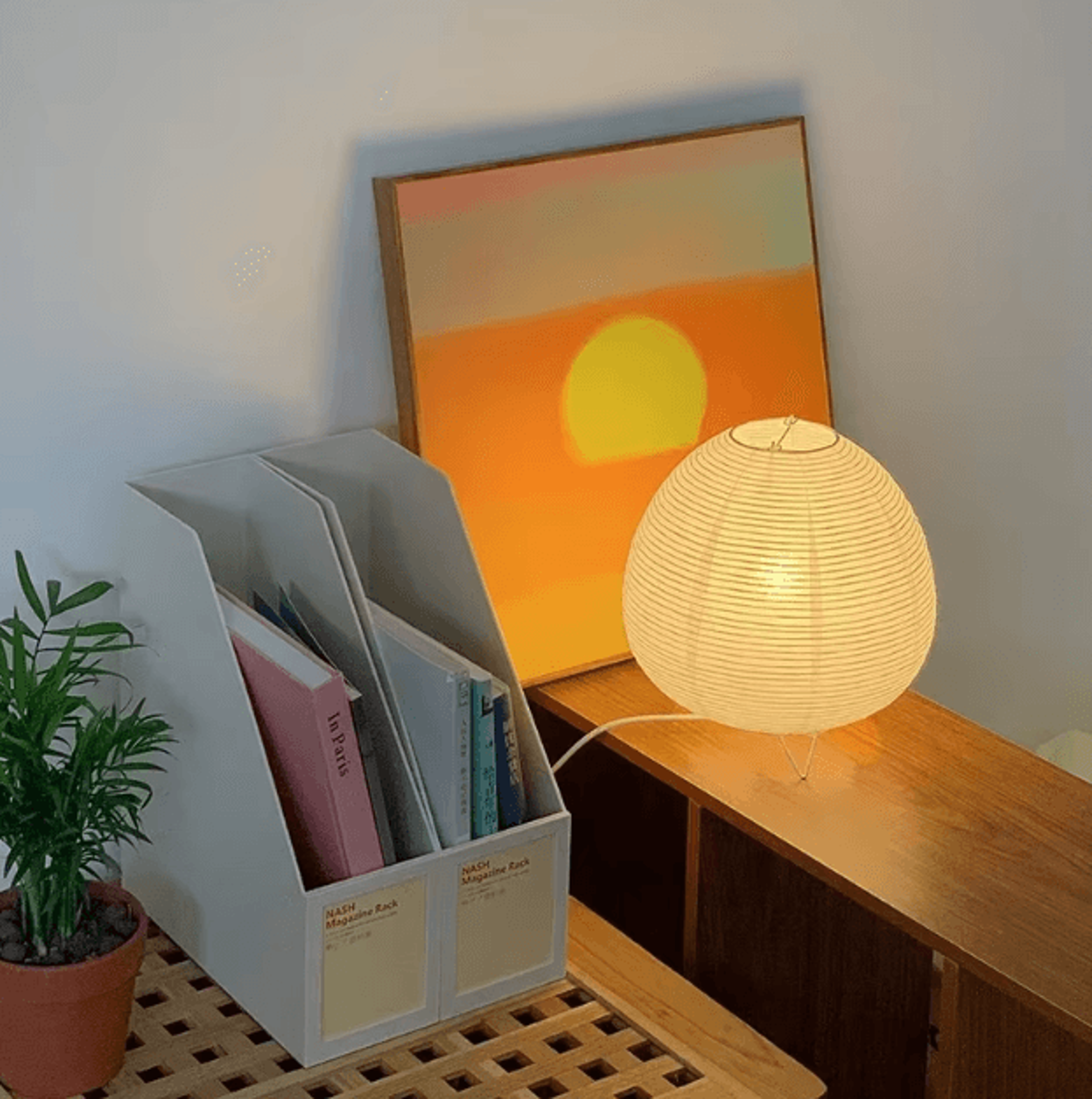 japanese rice paper led table lamp – minimalist lantern bedside light