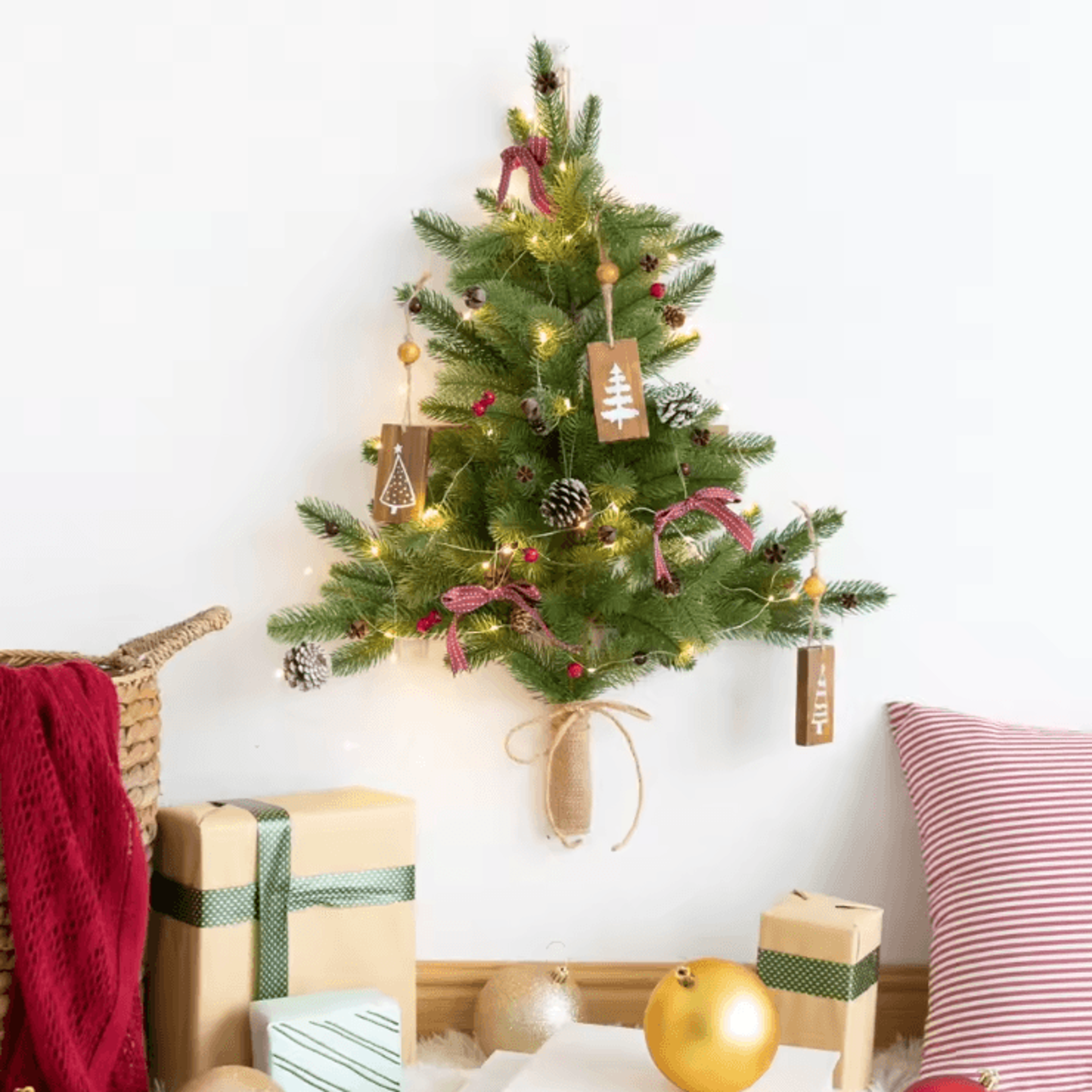 creative diy wall christmas tree lights – hanging led festive decor