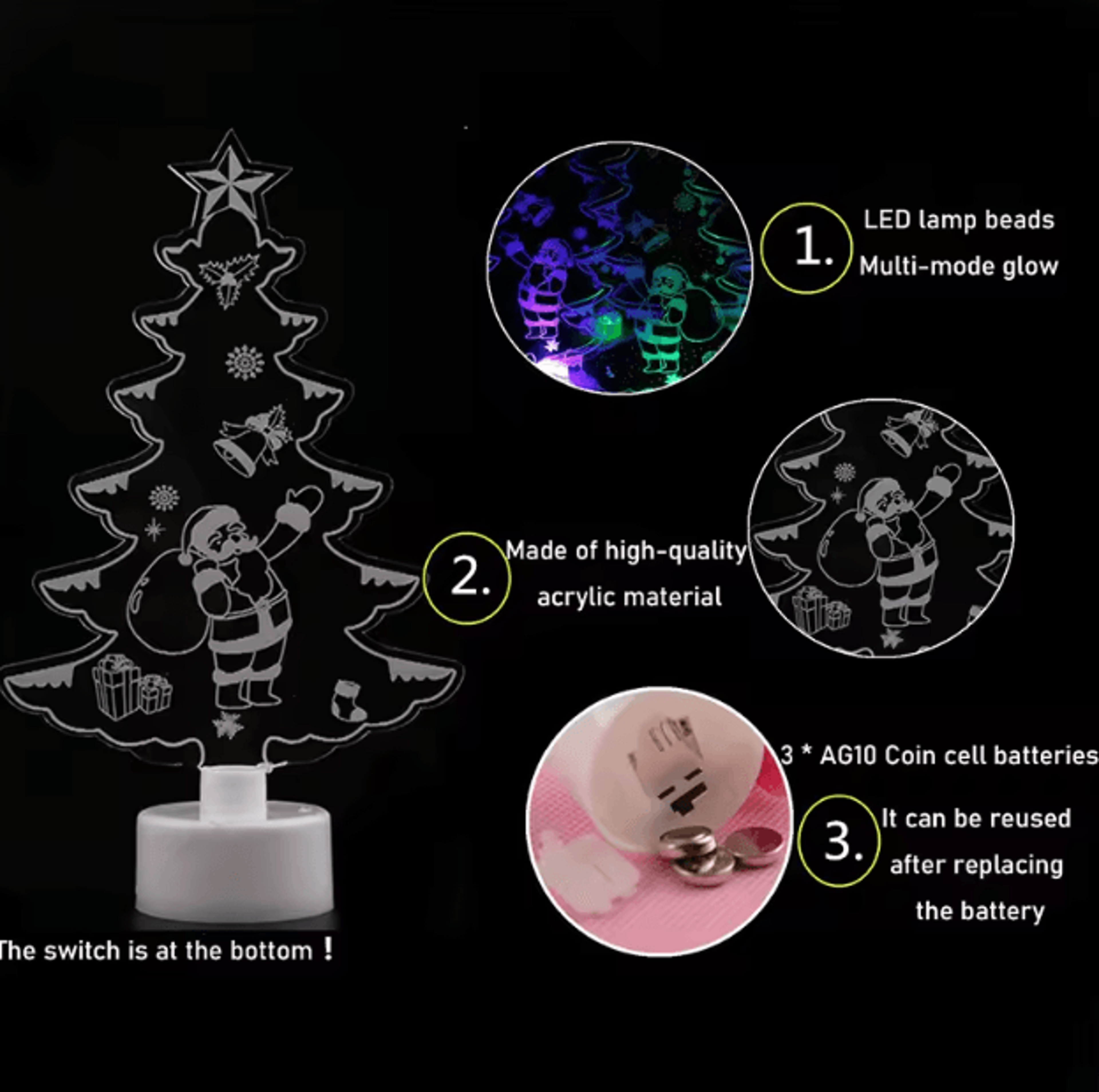 mini led snowman night light – colorful flashing festive decor lamp