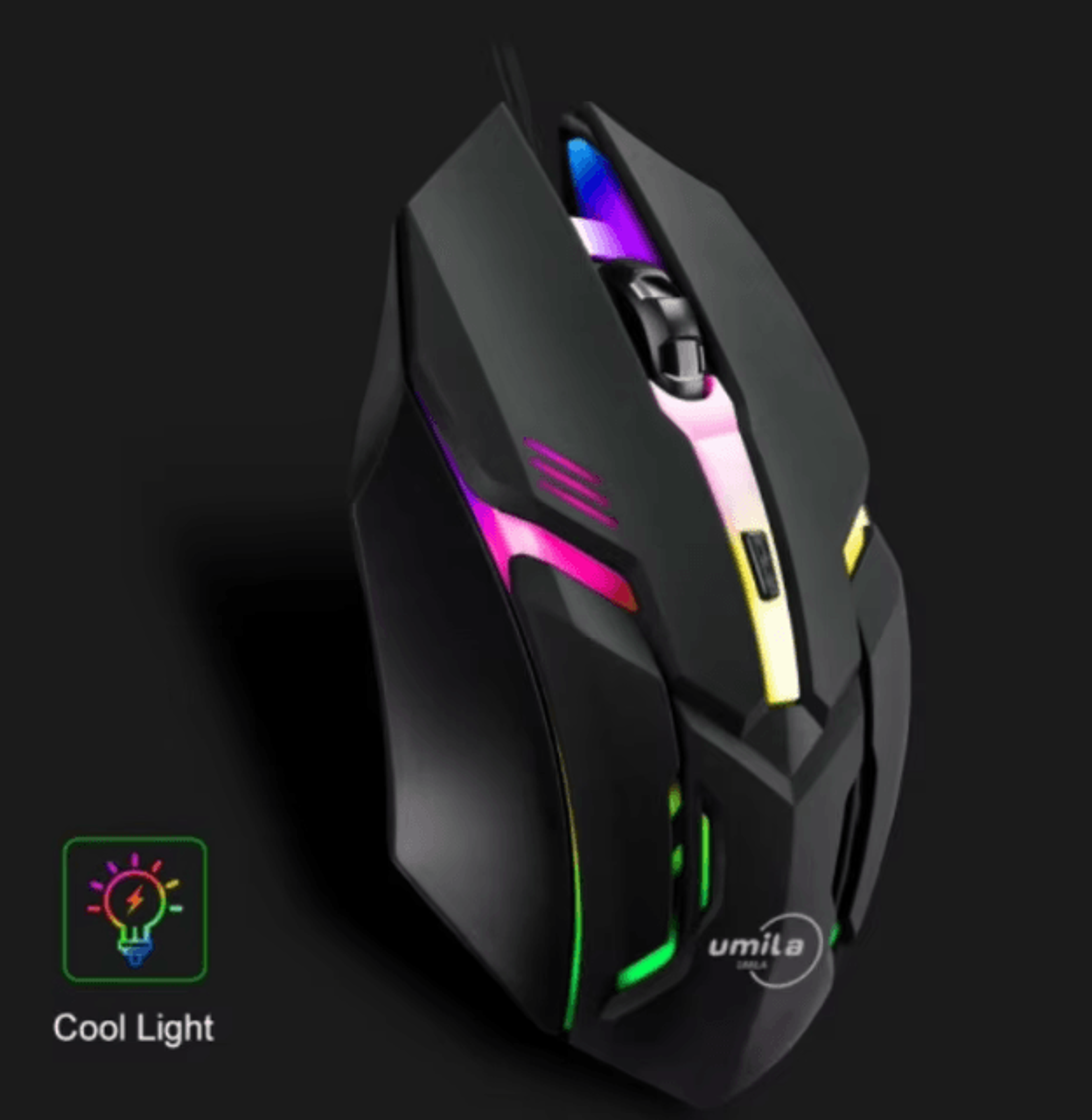 ergonomic rgb gaming mouse usb wired high precision mouse for pc and laptop