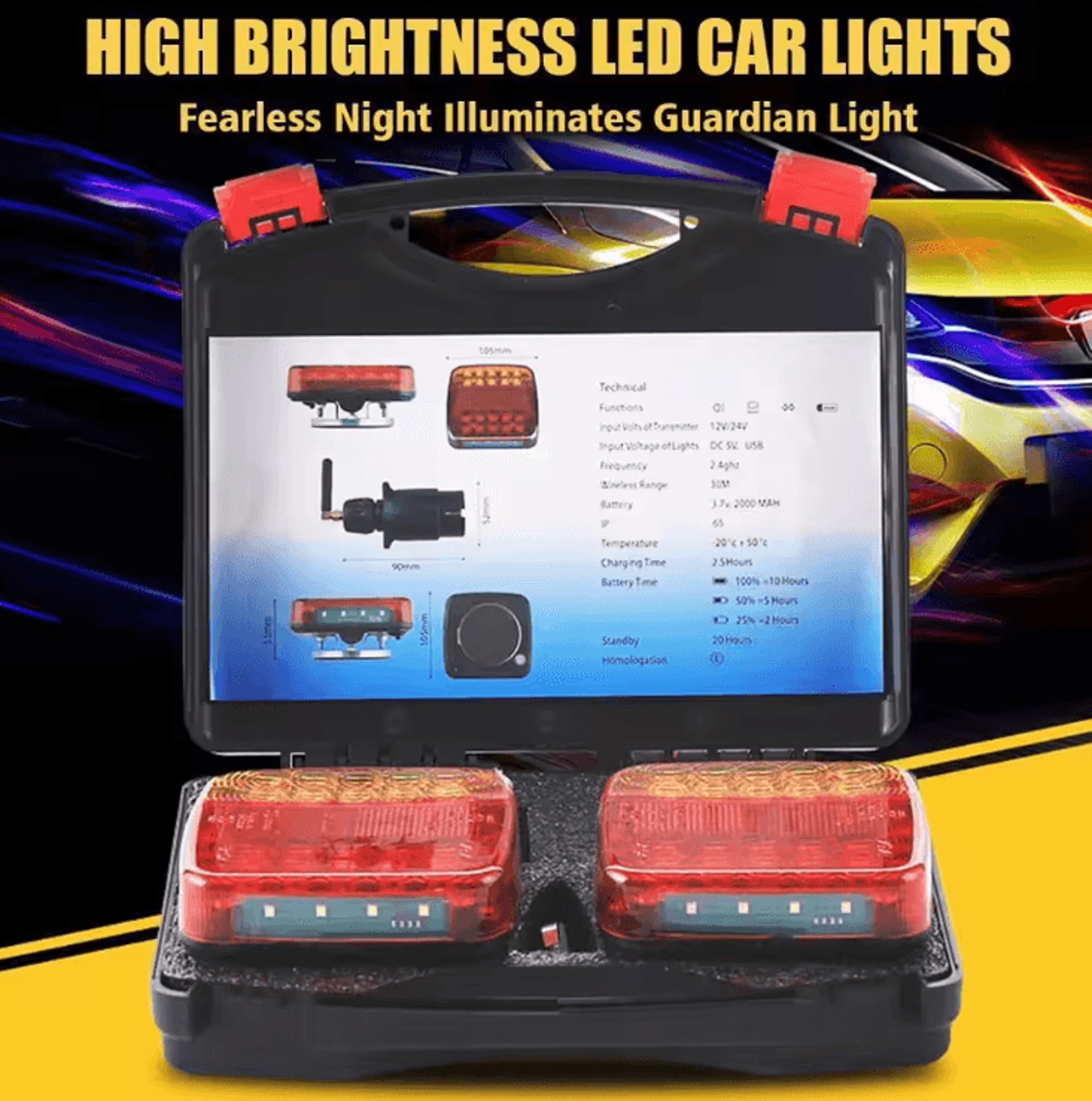 wireless led trailer tail lights rechargeable brake turn signal lights for truck camper and trailer