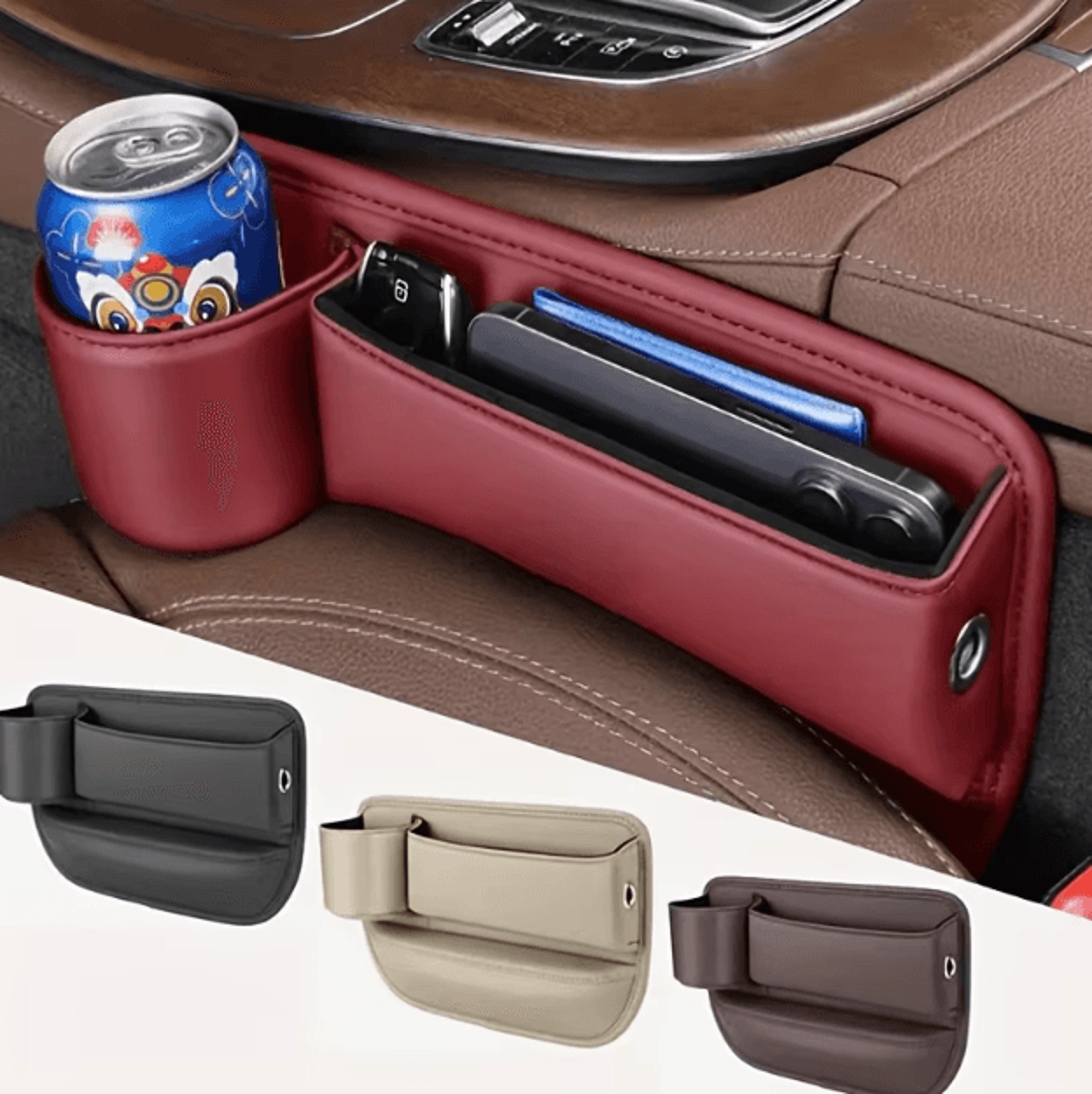 2pcs multifunction car seat gap organizer – anti-drop storage box & seat filler cushion