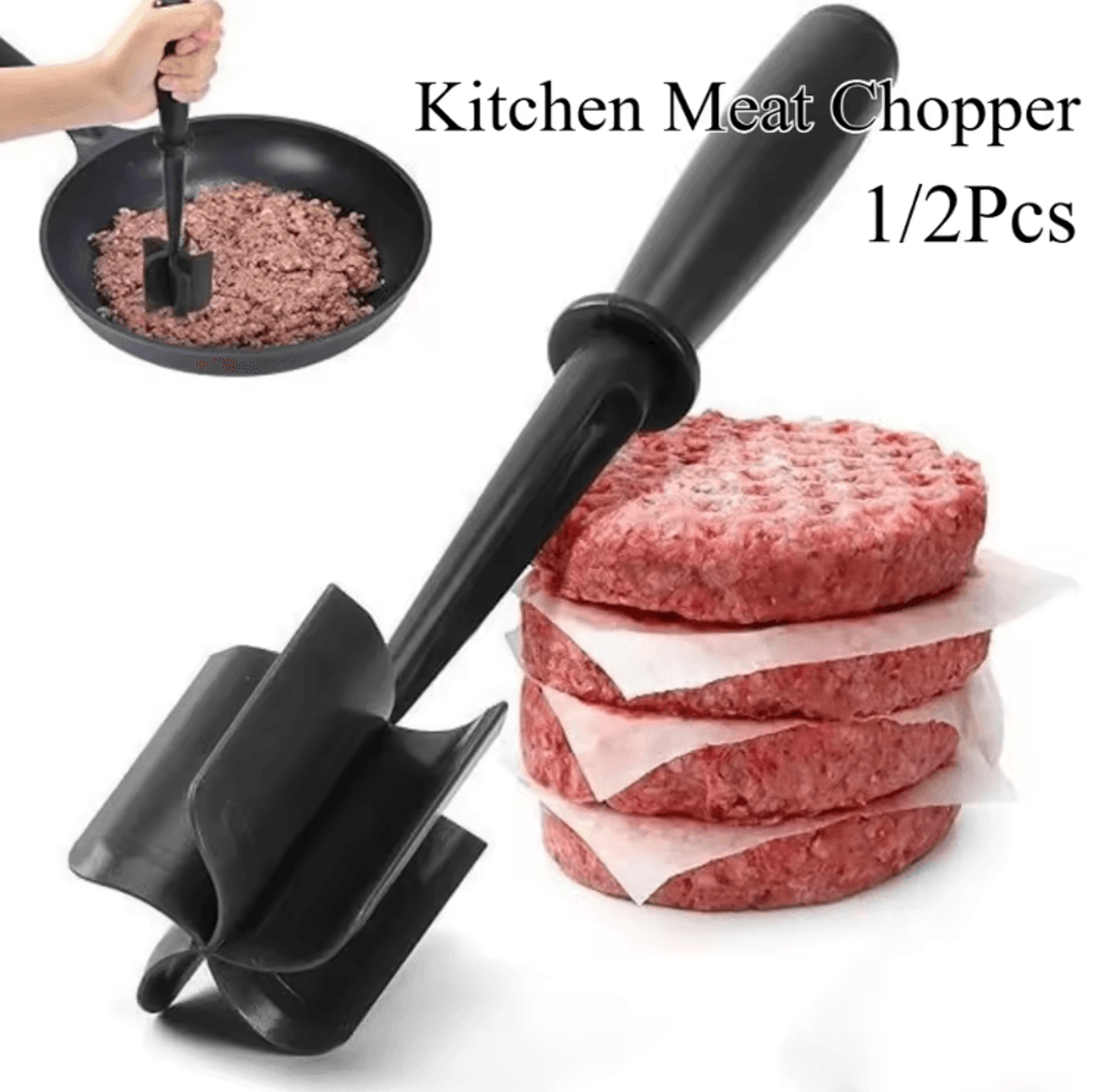 5-in-1 kitchen meat chopper & masher – multifunction ground beef & potato mixing tool
