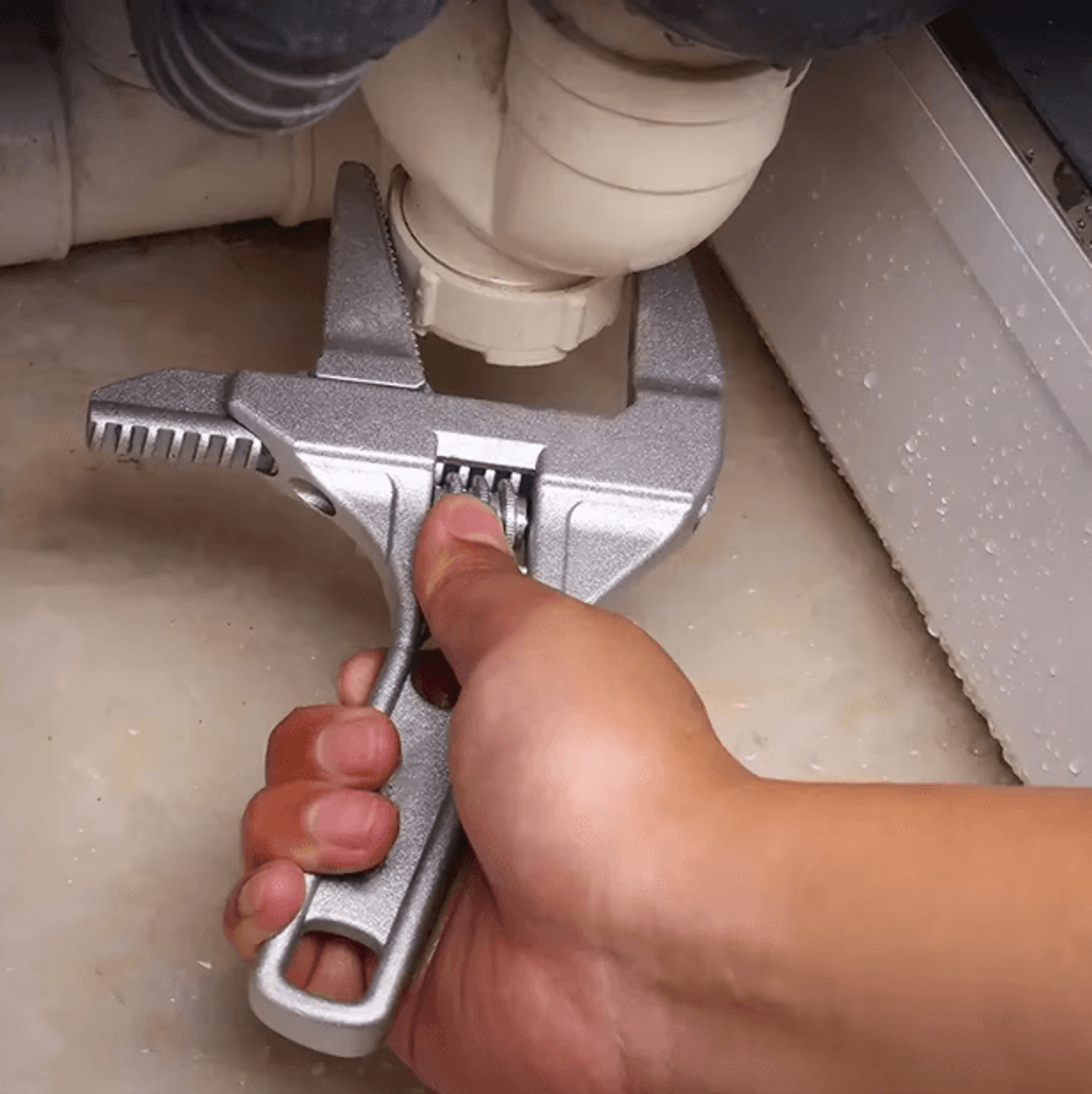 mini adjustable bathroom wrench – aluminum wide-opening multifunction spanner for plumbing & repair