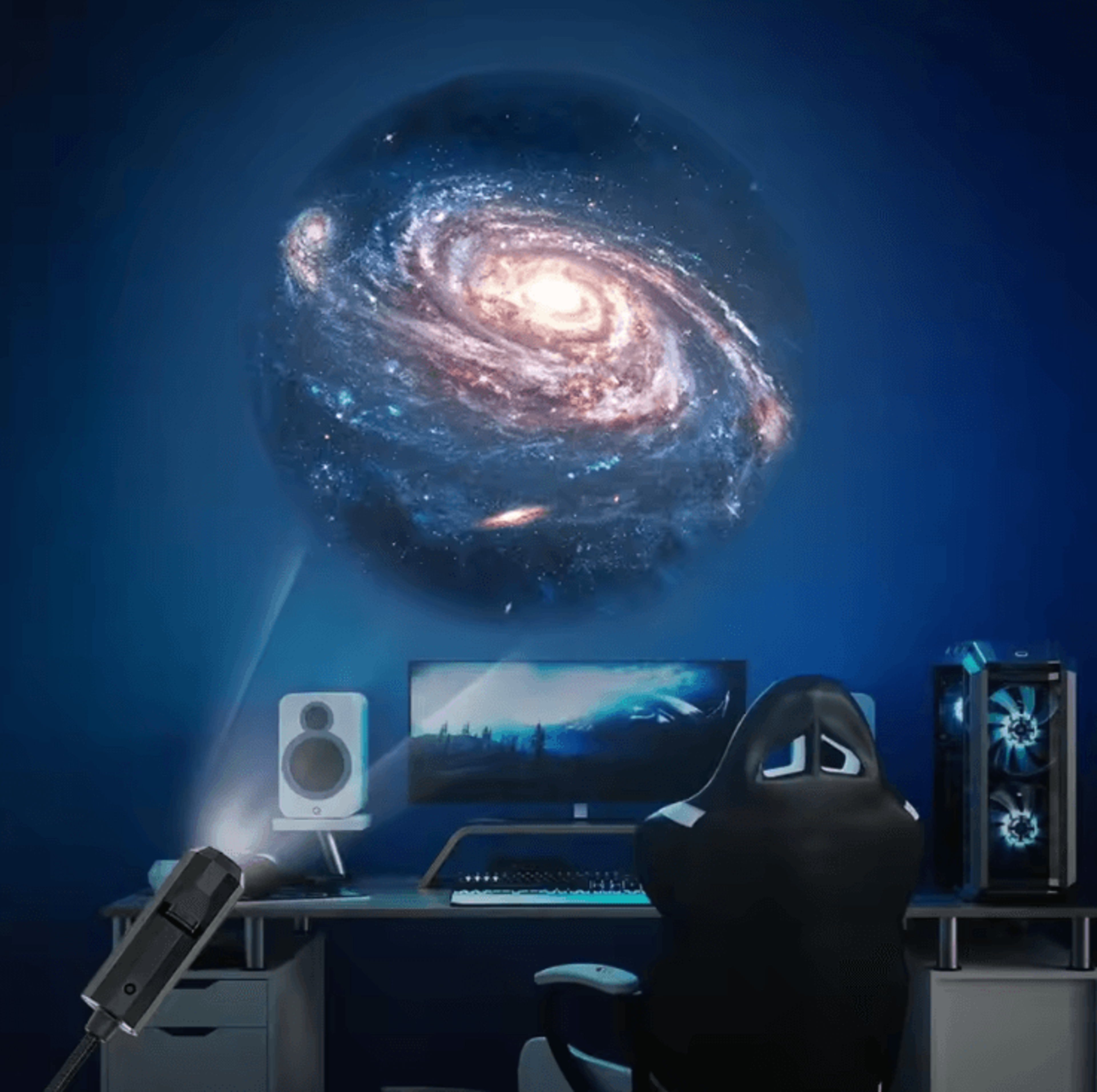usb starry sky projection light – mini led galaxy ceiling projector for bedroom, car & ambient decor