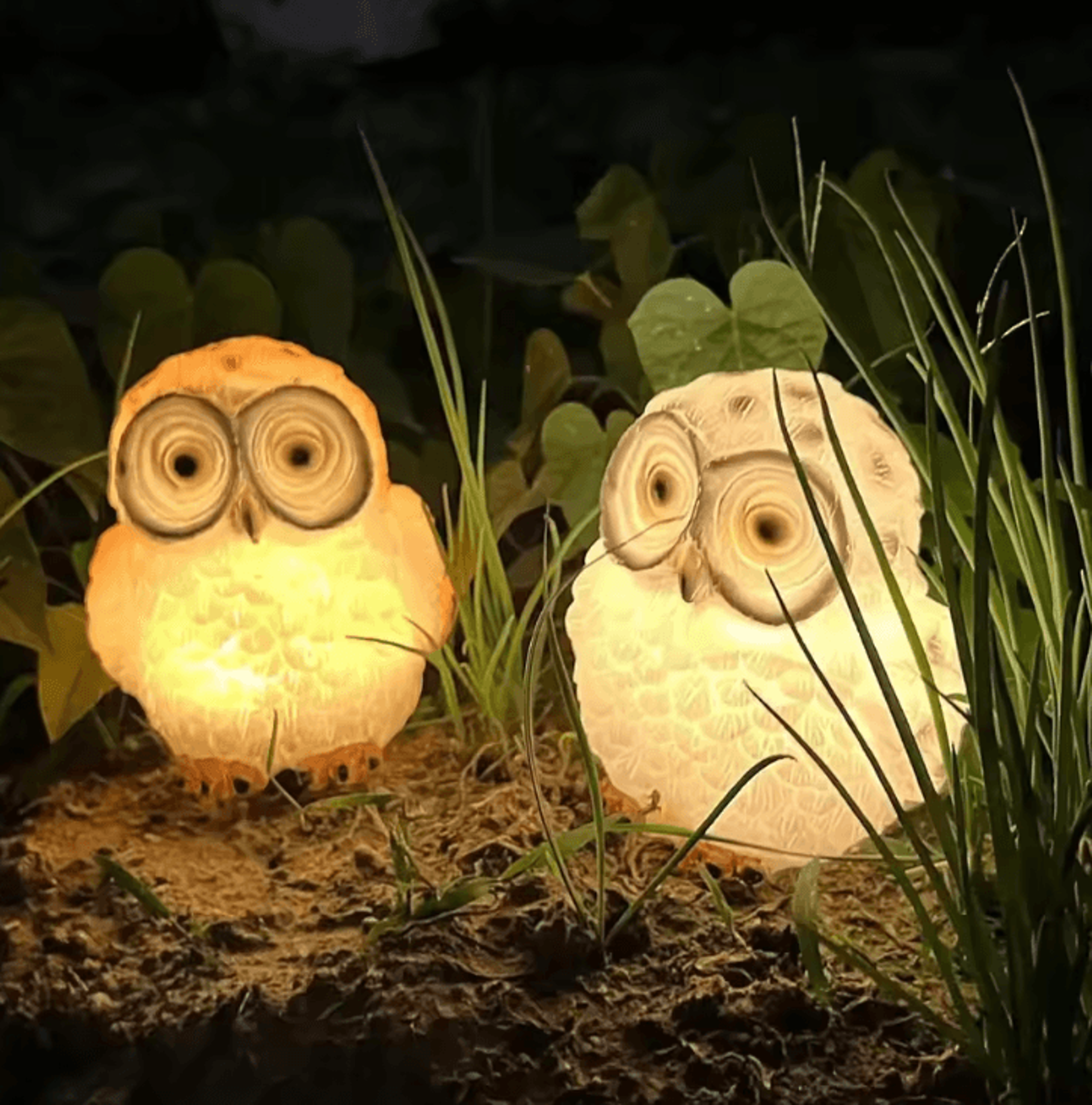 solar owl garden light – waterproof led outdoor landscape statue for yard, patio & lawn decor