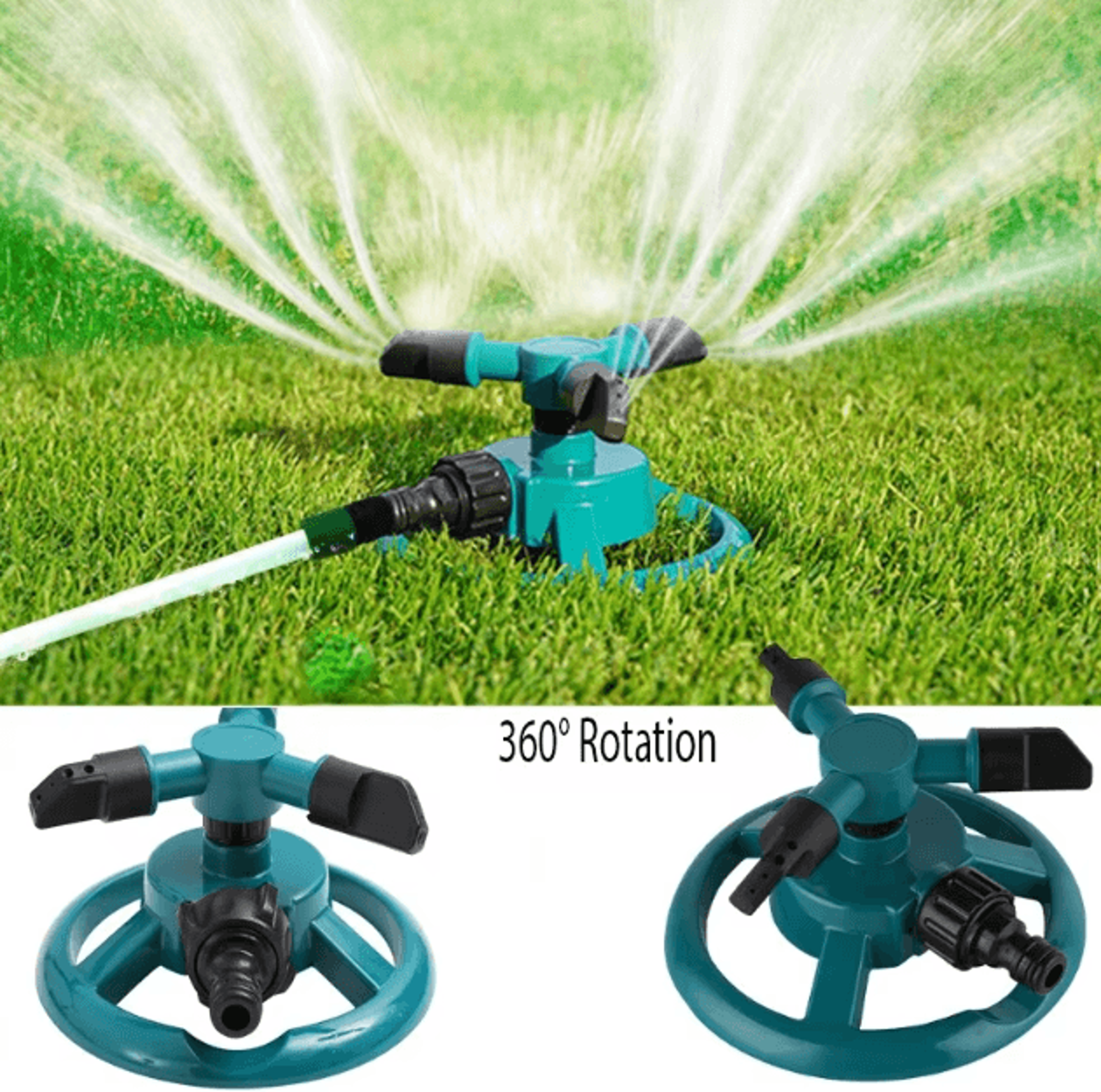 aquaspin 360 automatic rotating garden sprinkler system