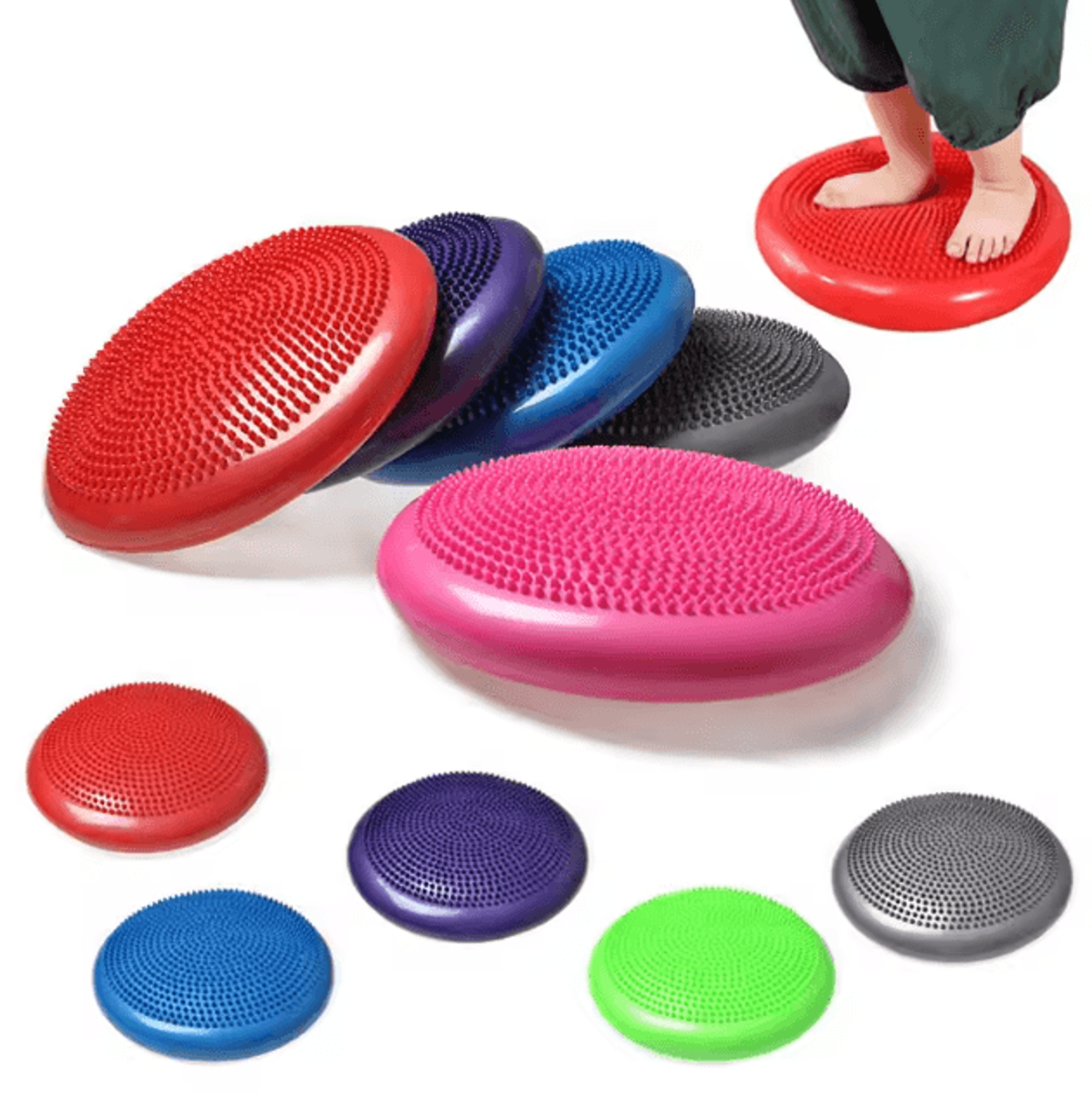 balancefun montessori inflatable sensory balance stones for kids (pvc training cushion set)