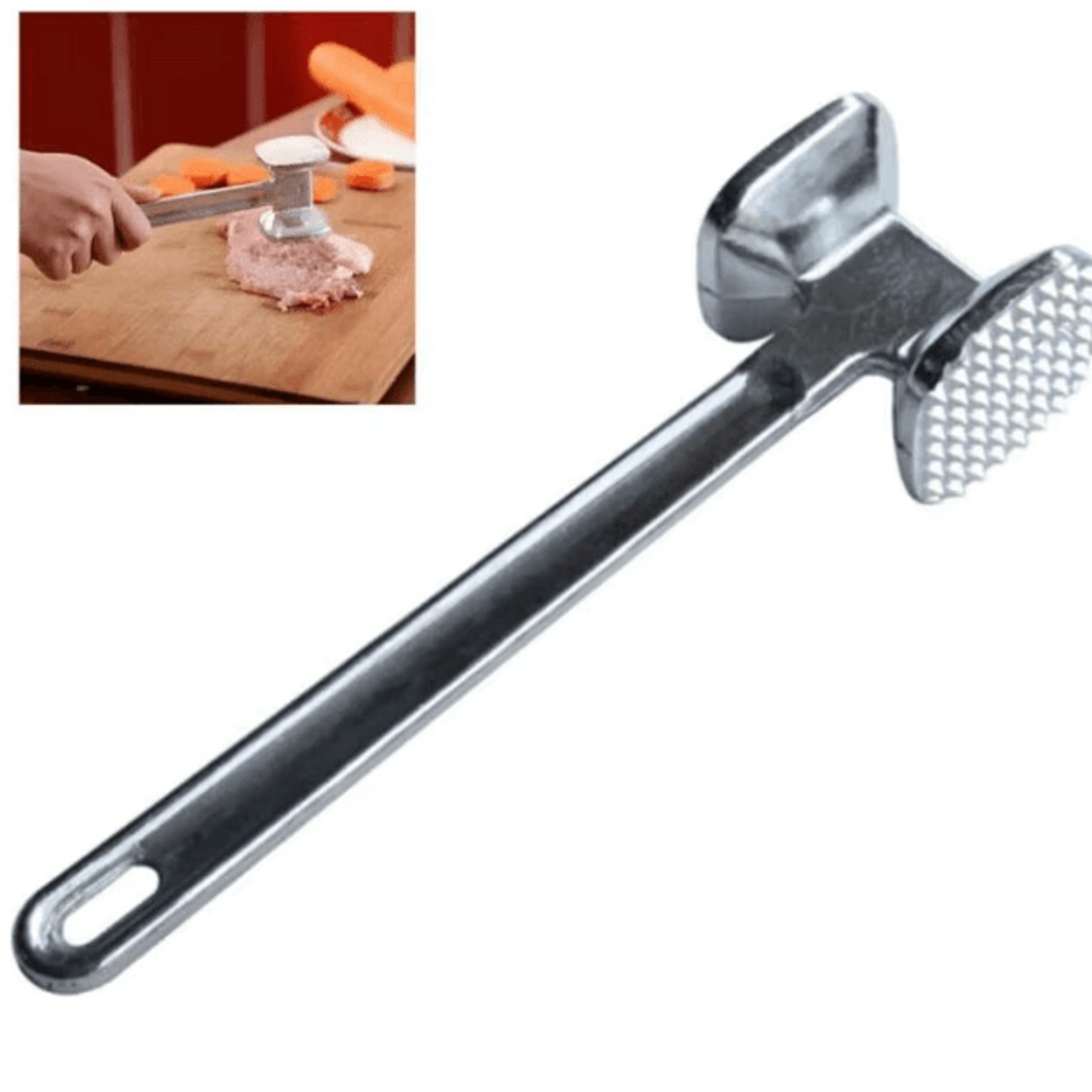 tenderpro heavy-duty zinc alloy meat tenderizer hammer for steak & poultry