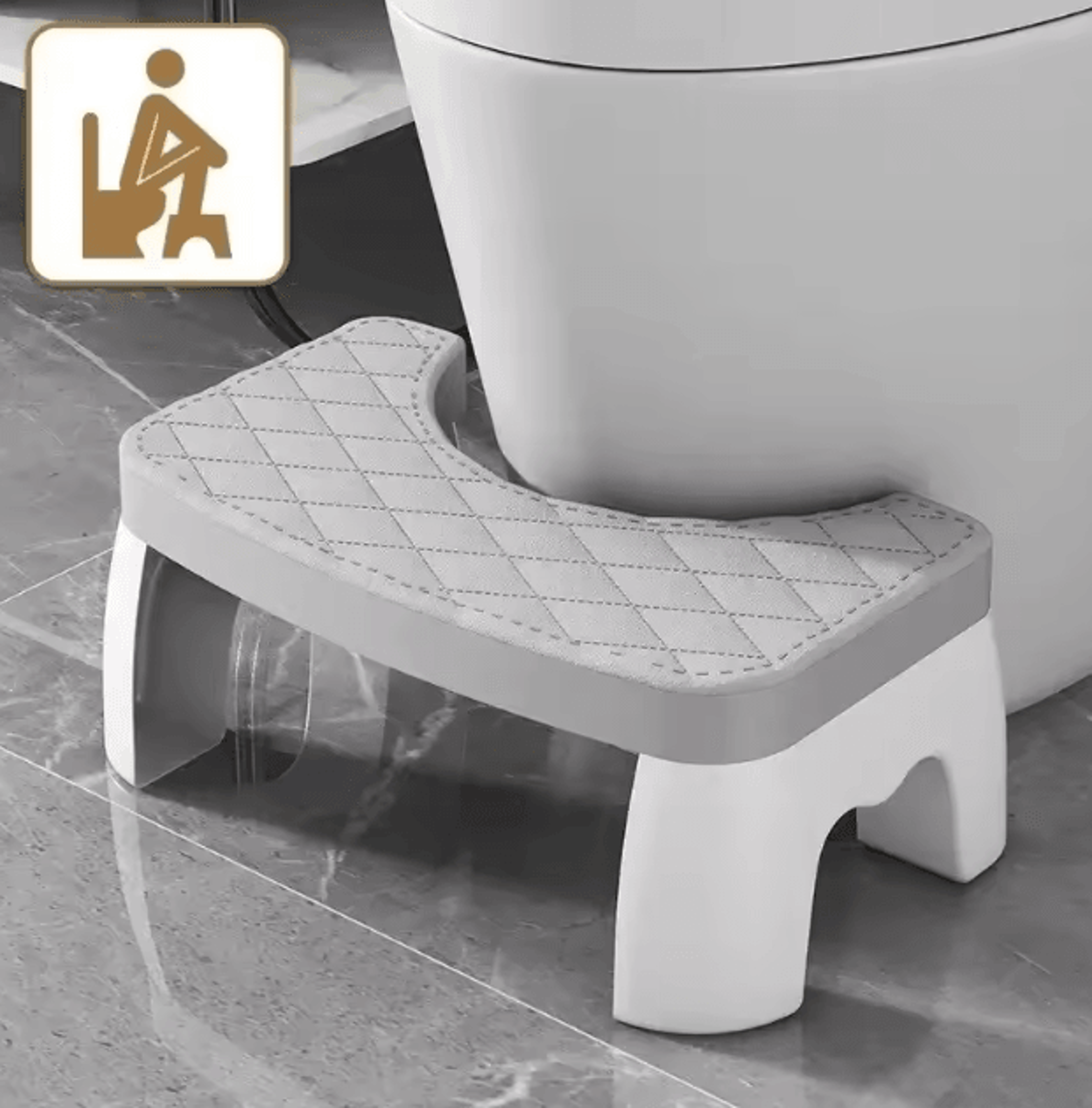 ergonomic squatty toilet stool – non-slip waterproof bathroom foot rest for adults, kids & pregnancy comfort