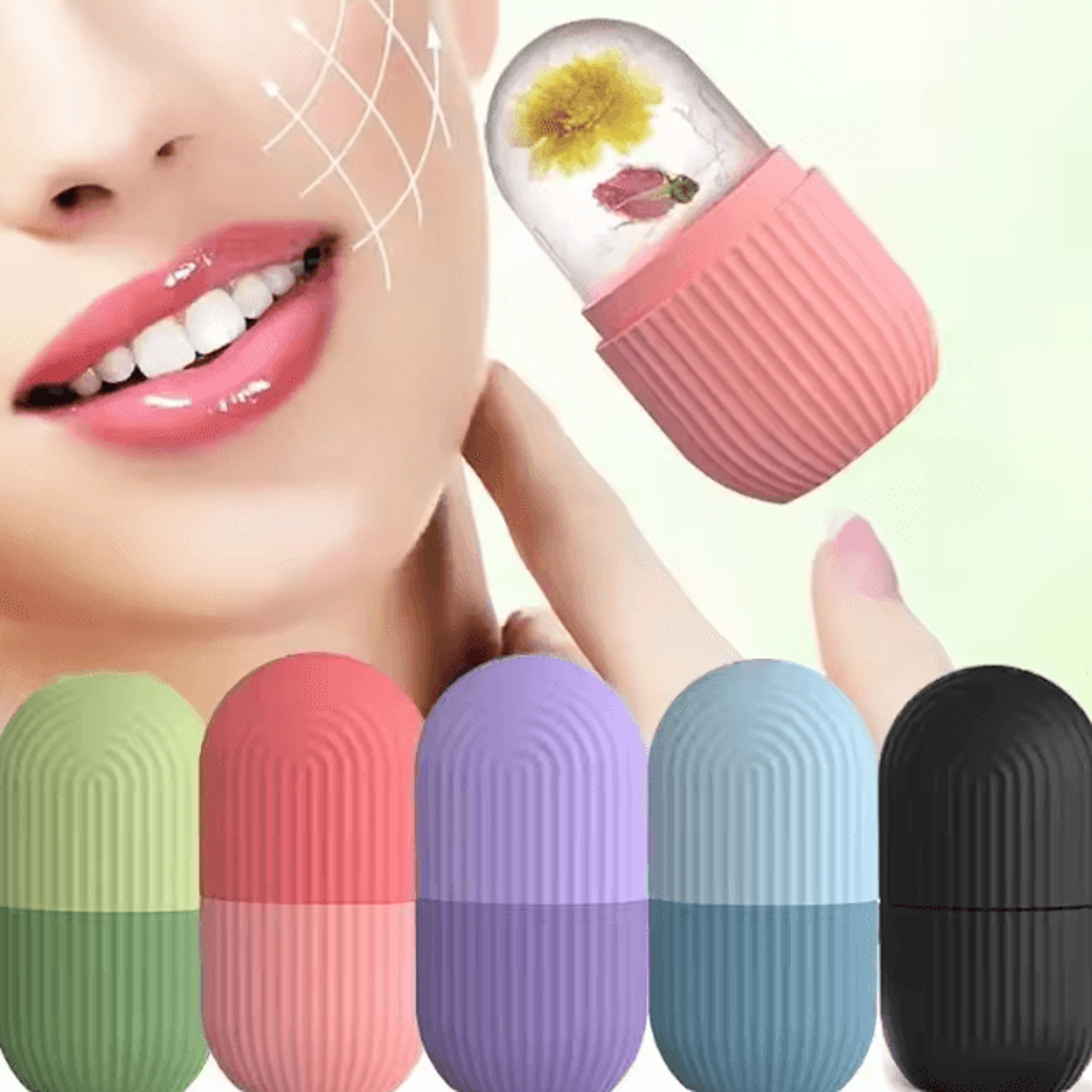 glowlift ice face roller & silicone facial ice massager