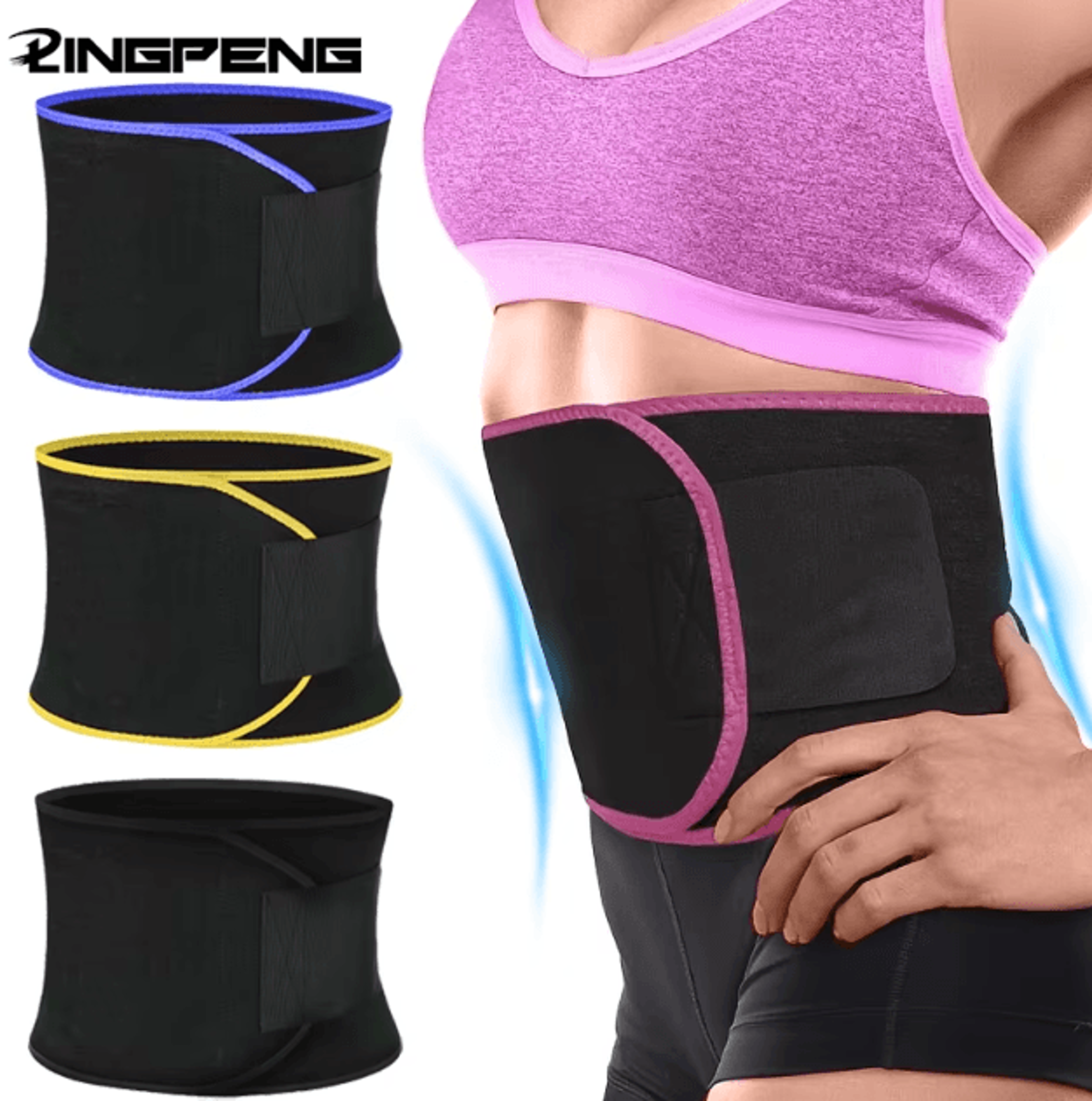 coreheat sauna sweat waist trimmer belt for fat burning & training support