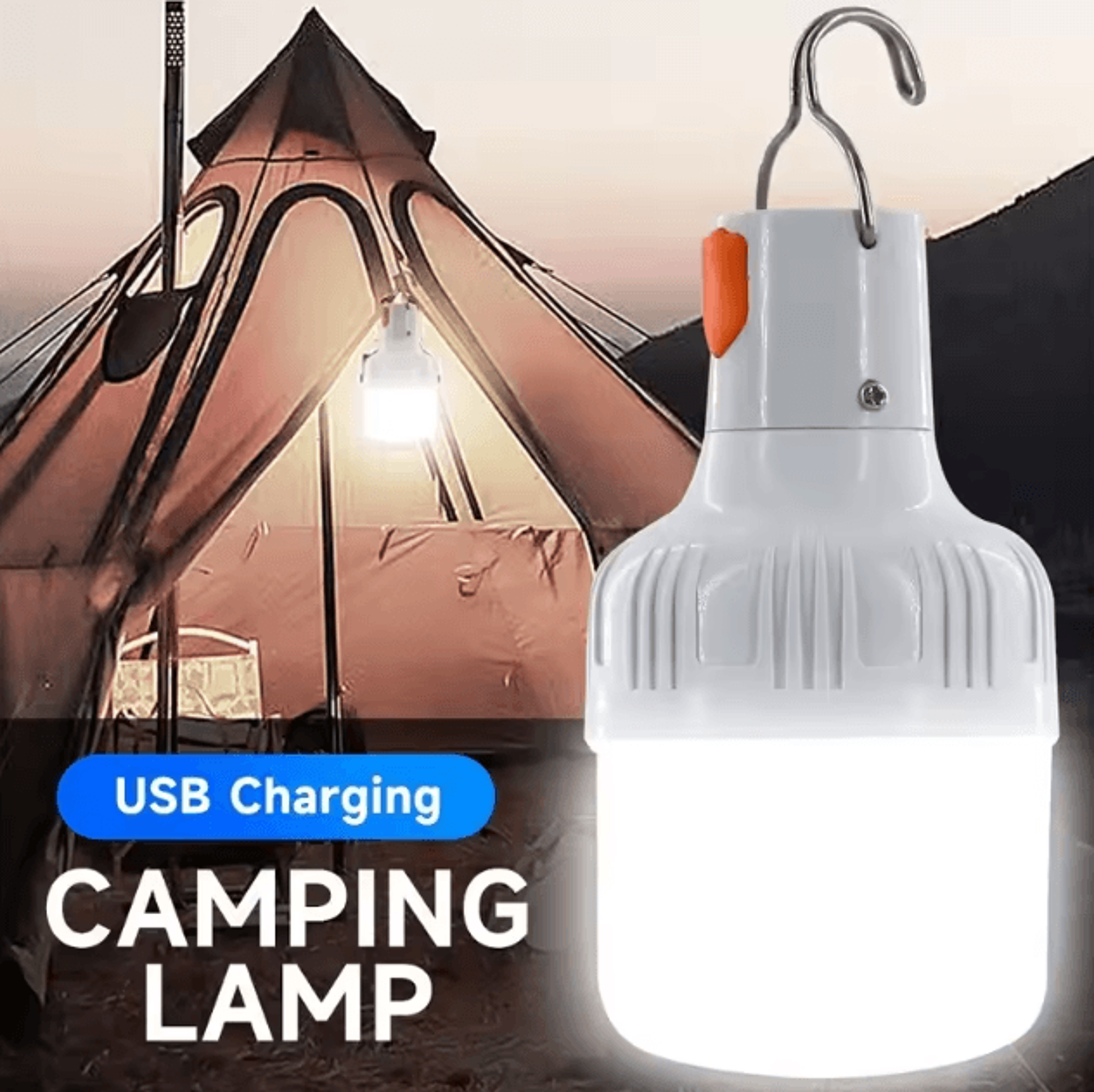 glowbeam usb rechargeable camping light bulb & portable led lantern