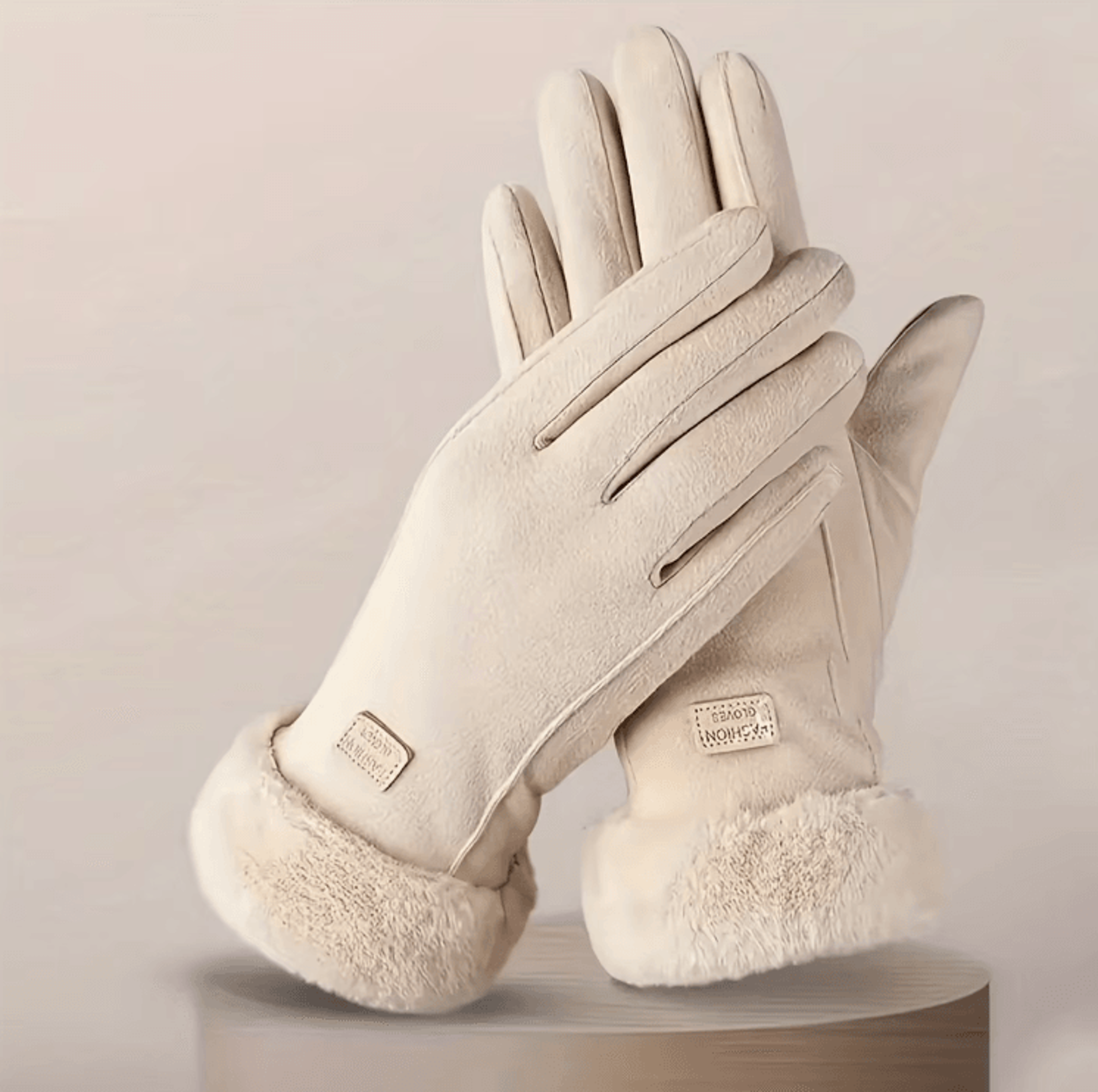 cozytouch plush lined winter touchscreen gloves – soft thermal warmth in style