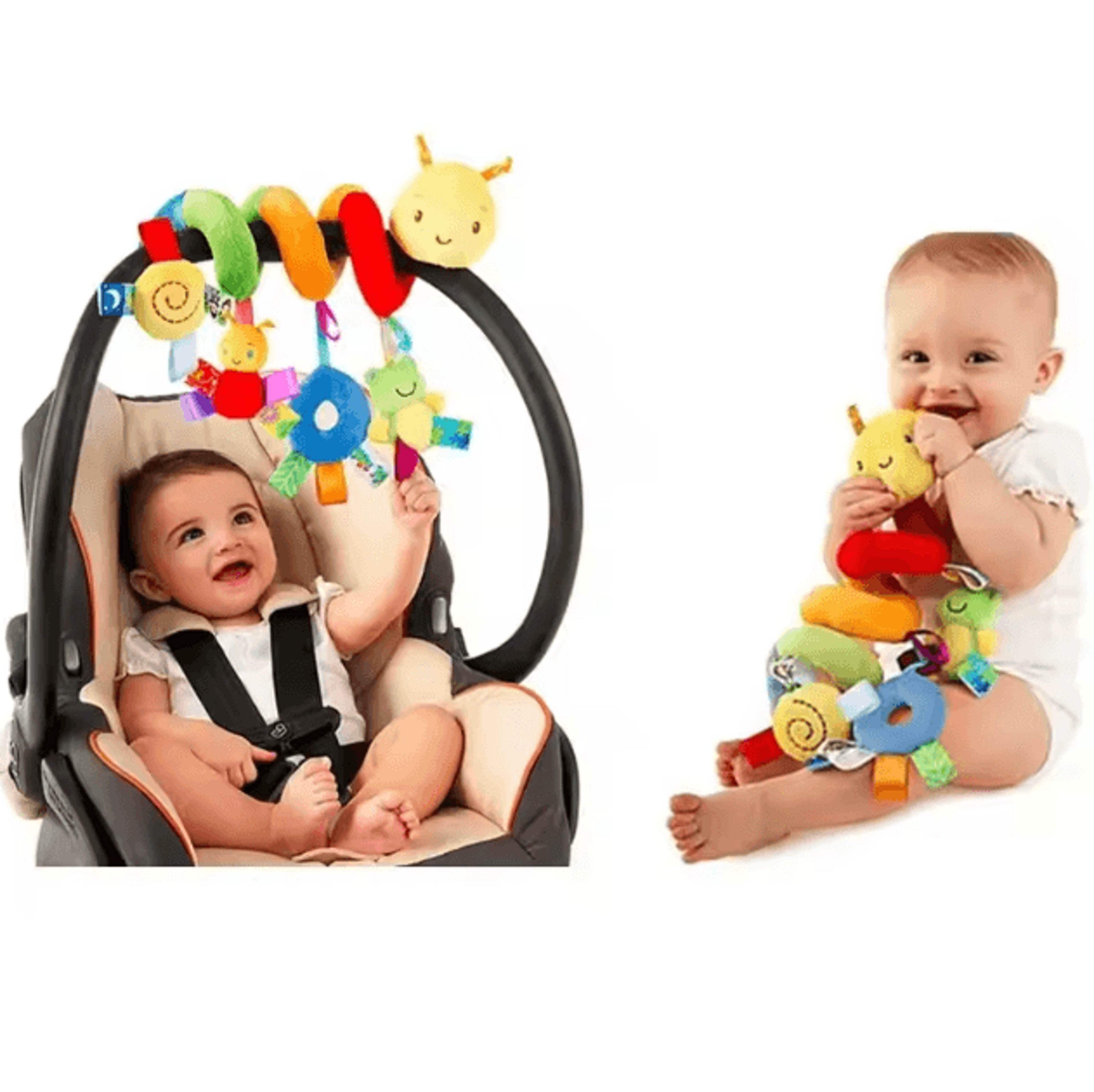 snugglespin baby spiral activity toy – musical hanging crib & stroller companion