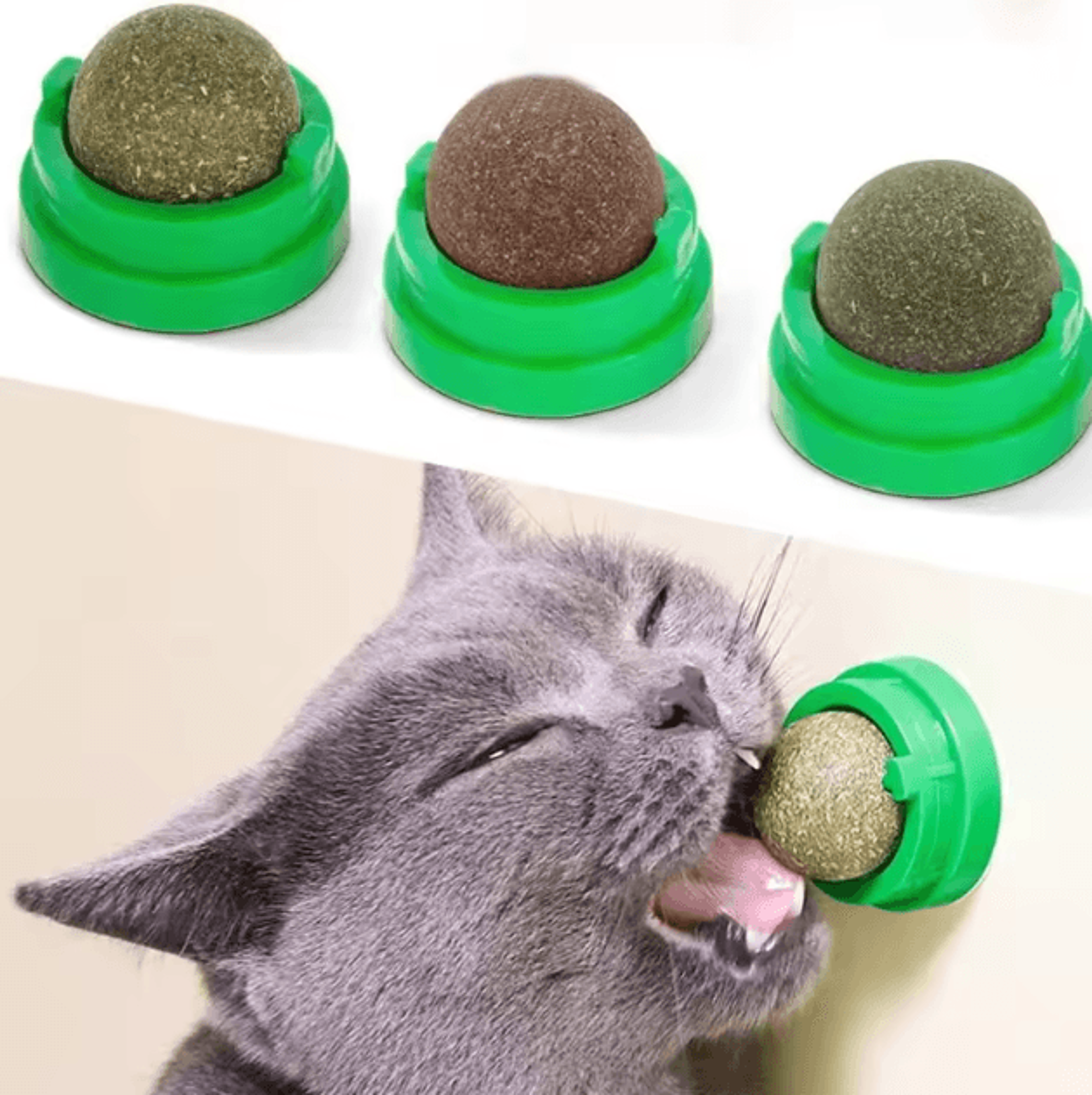 naturaroll catnip wall ball toy – interactive stick-on treat & scratcher