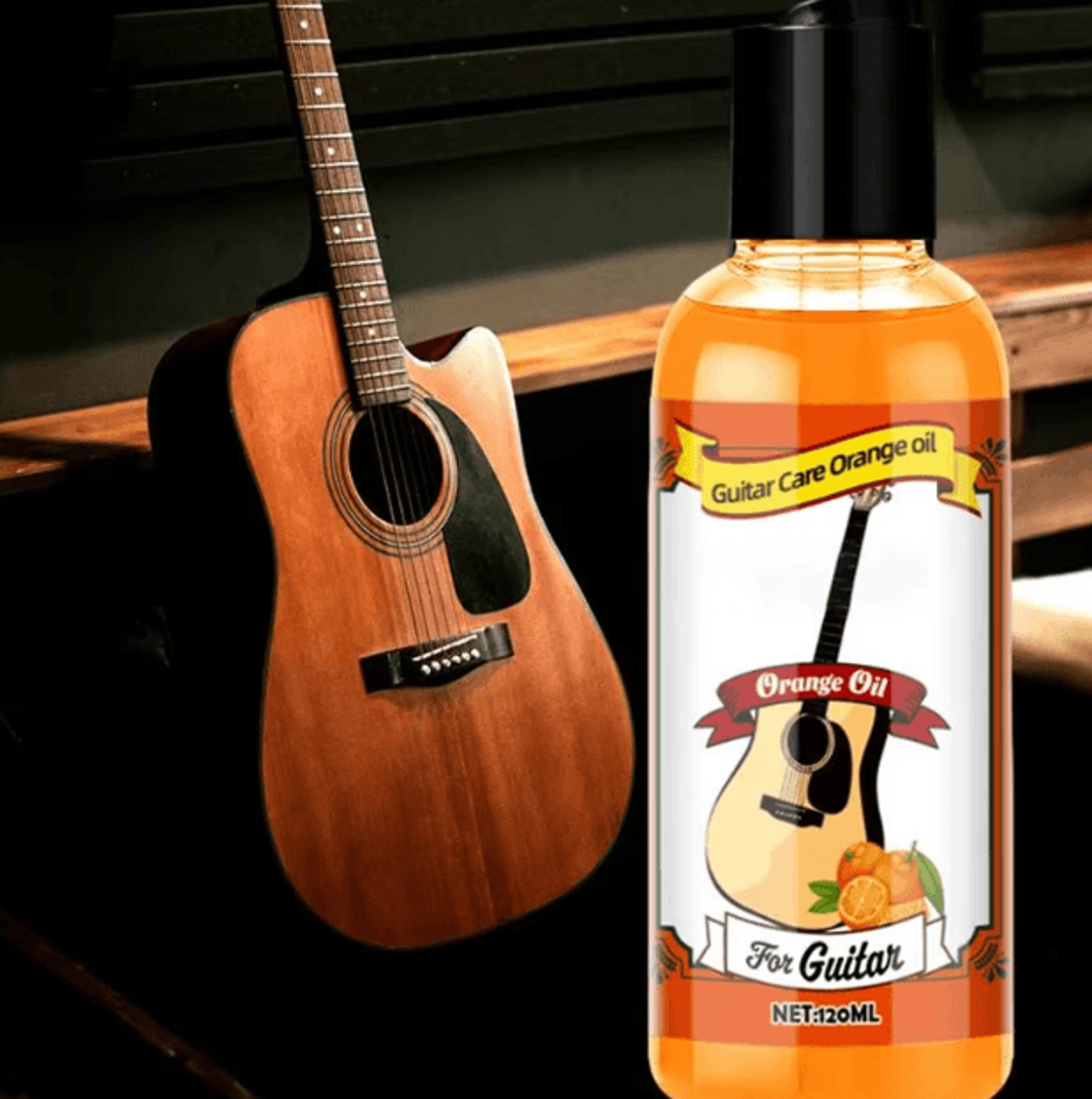 120ml guitar fretboard conditioner orange oil cleaner & polish kit with cloth