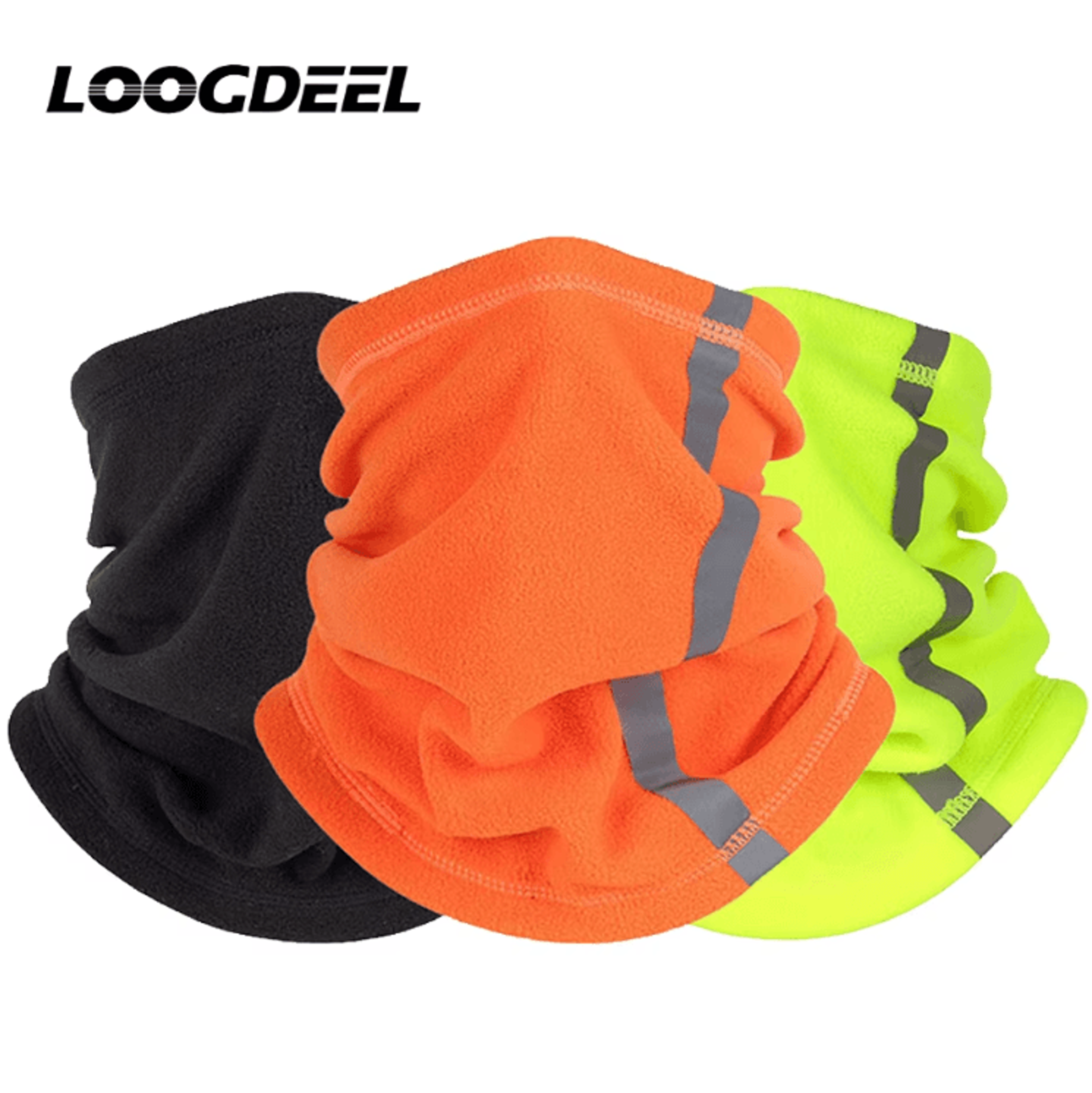 loogdeel fleece motorcycle half face mask windproof neck warmer with reflective design