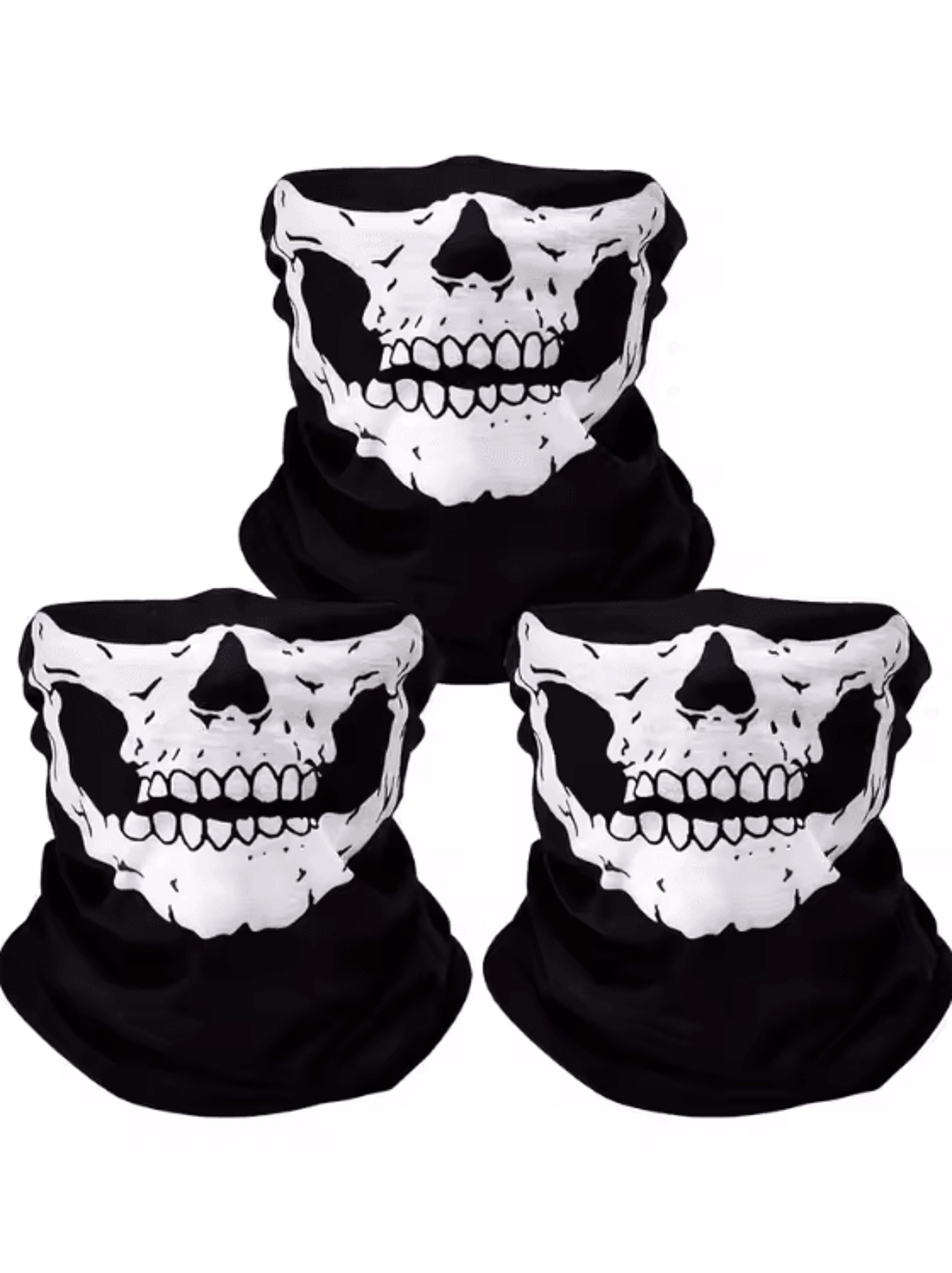 breathable skull balaclava face mask seamless neck gaiter headwear
