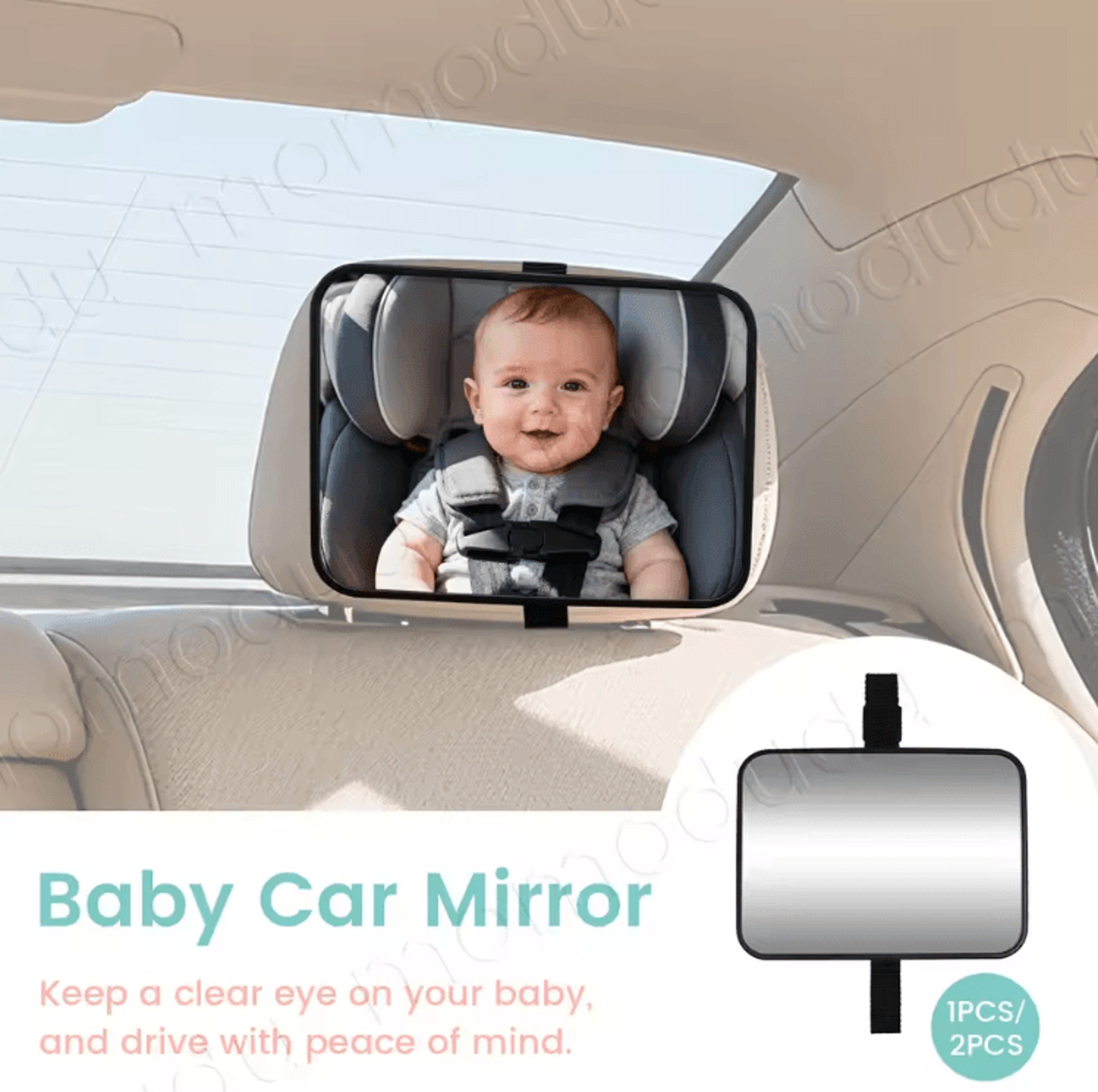 adjustable baby car seat mirror – shatterproof rear-facing safety mirror for easy monitoring