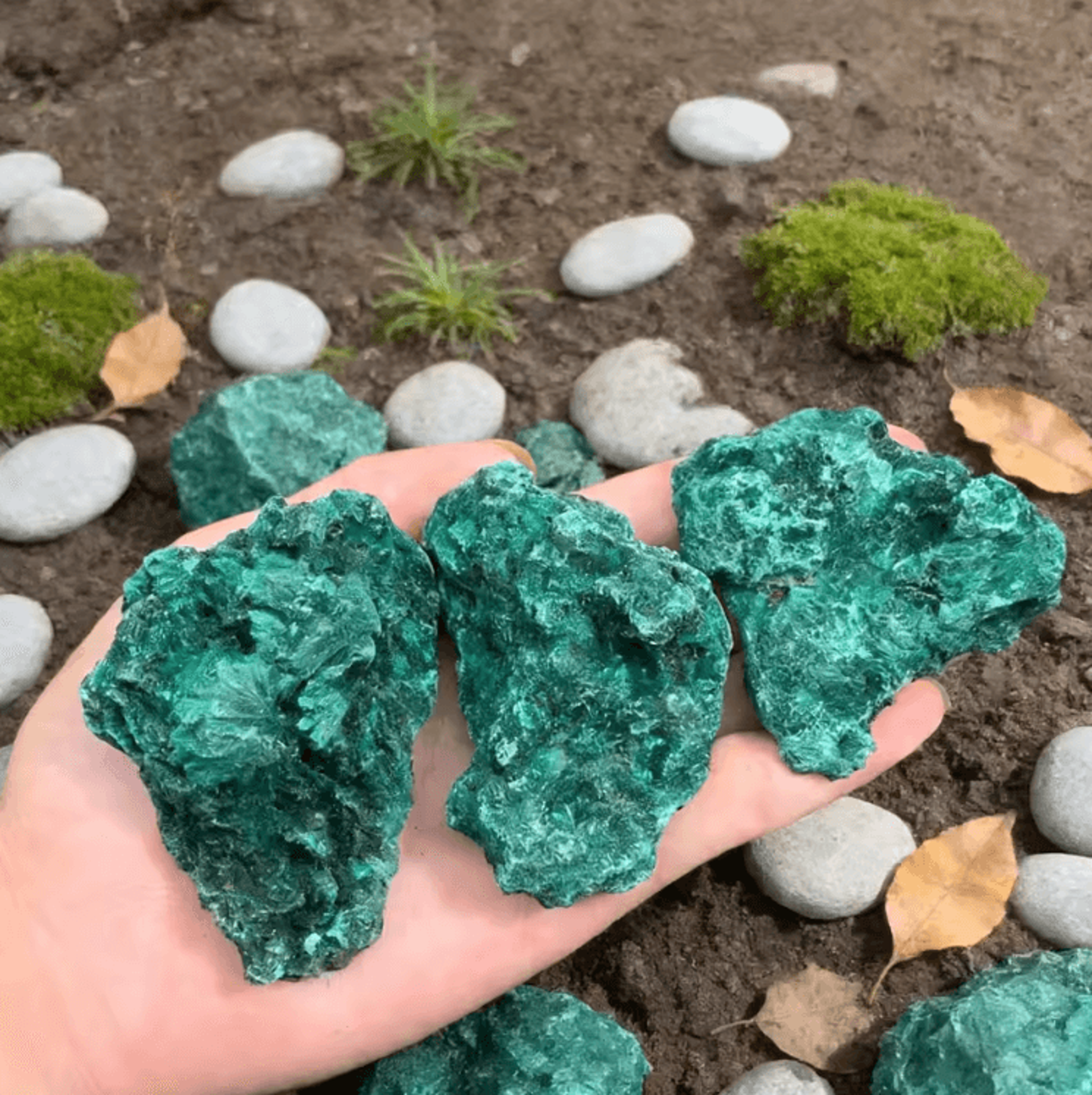natural raw malachite crystal – deep green rough stone for decor & energy display
