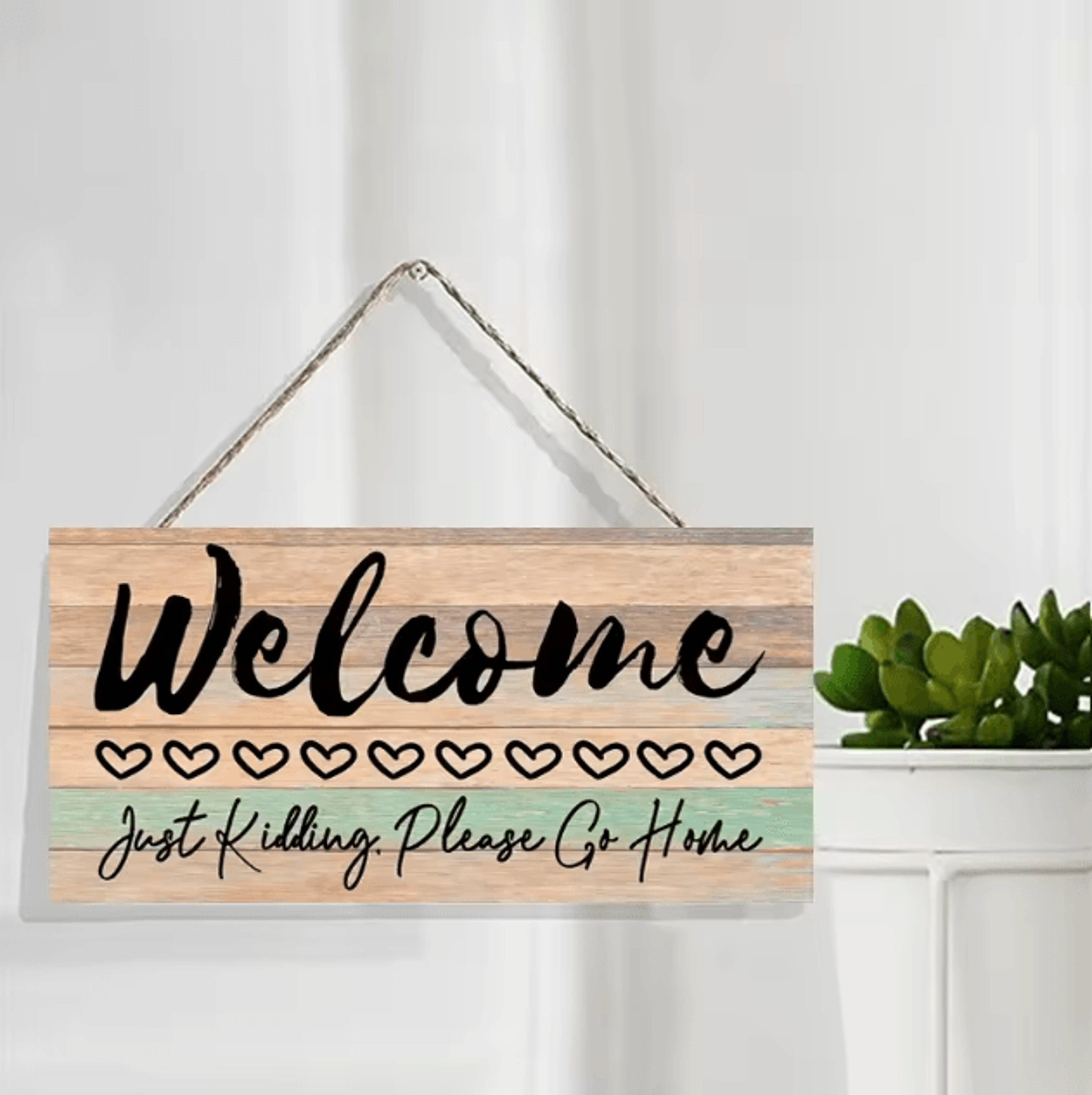 rustic wooden welcome wall hanging – farmhouse style home decor sign