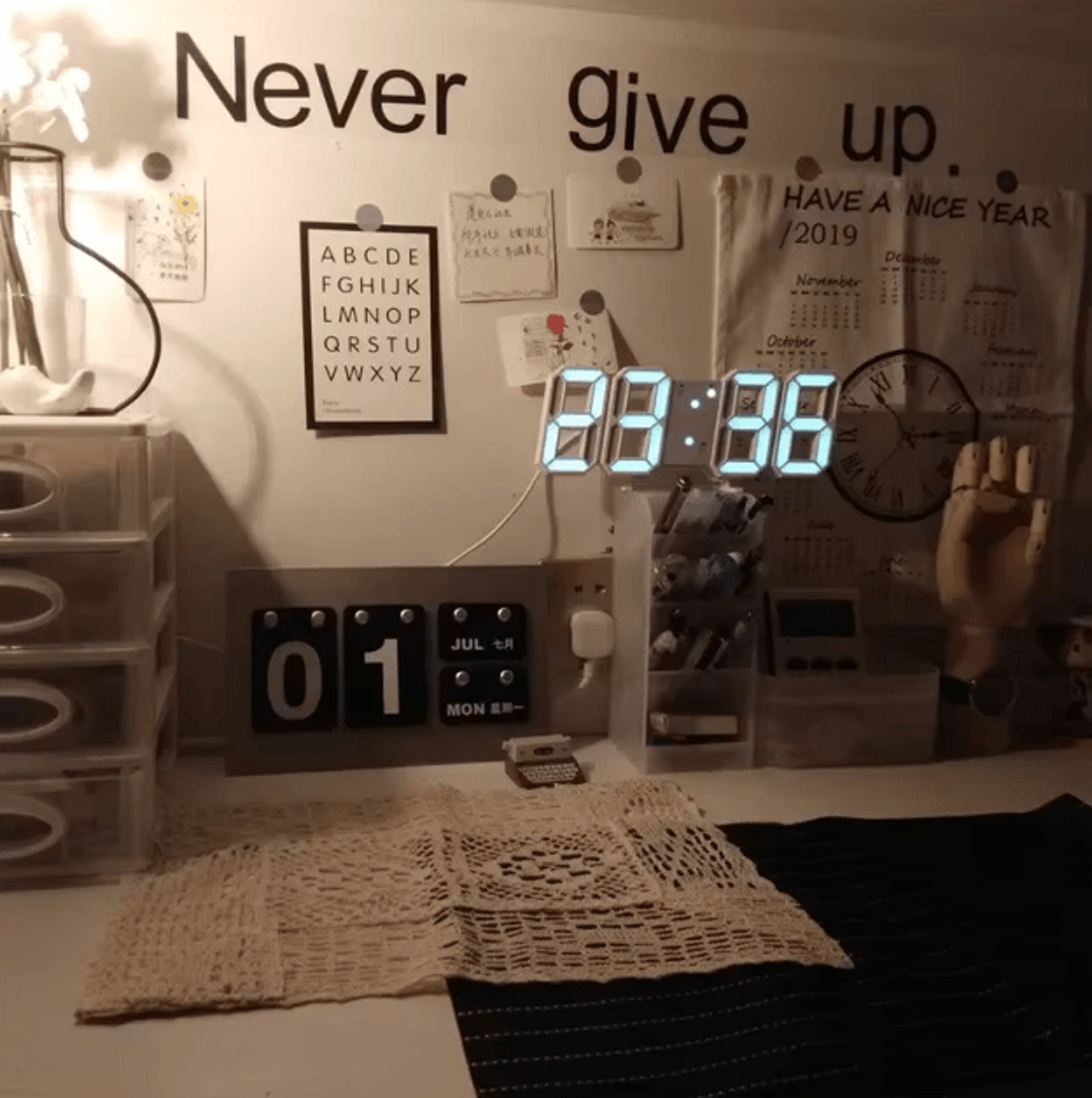 3d led digital wall clock – modern glow night mode clock for home decor