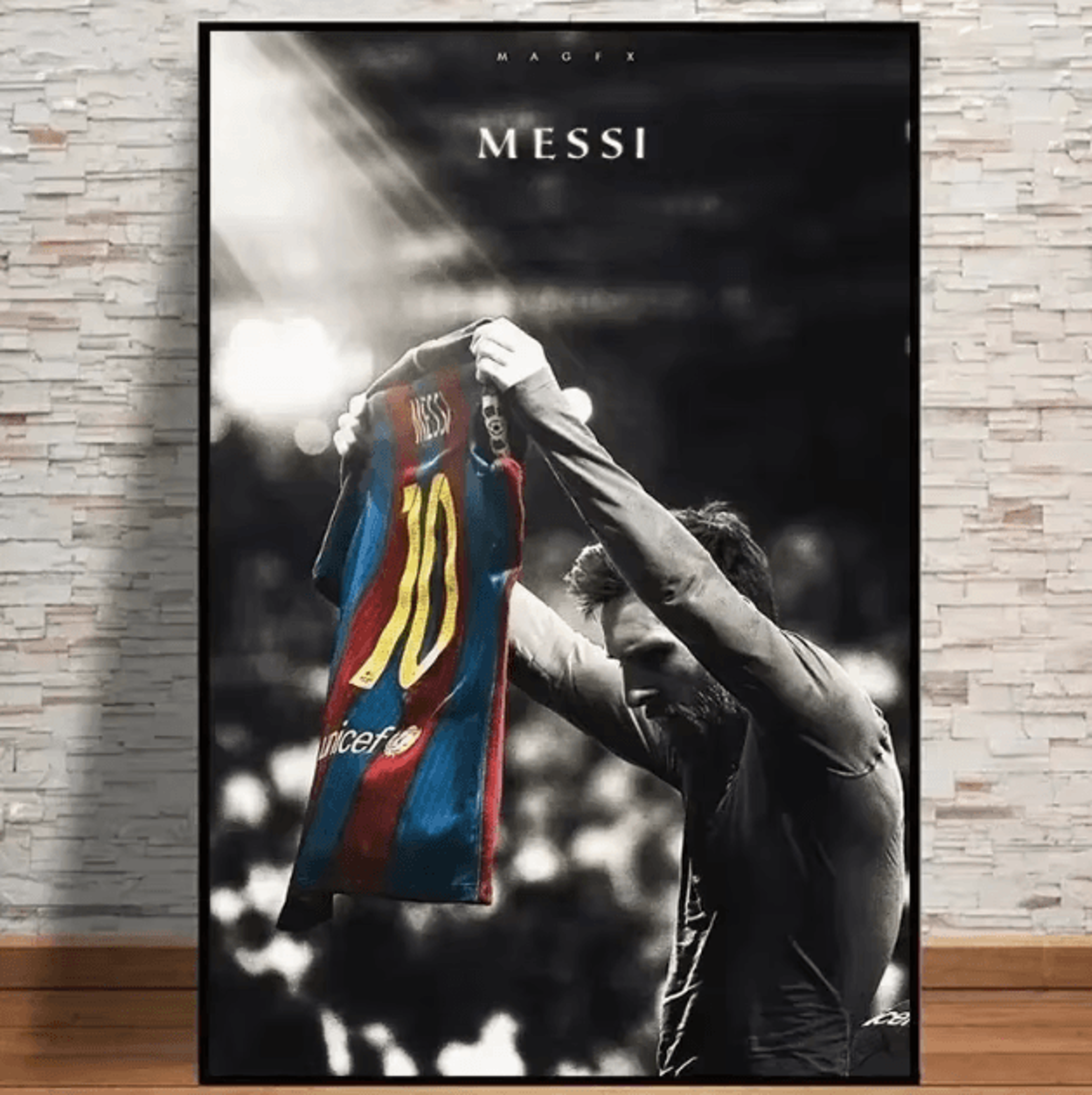 lionel messi vintage canvas wall art – hd football star poster for home & fan decor