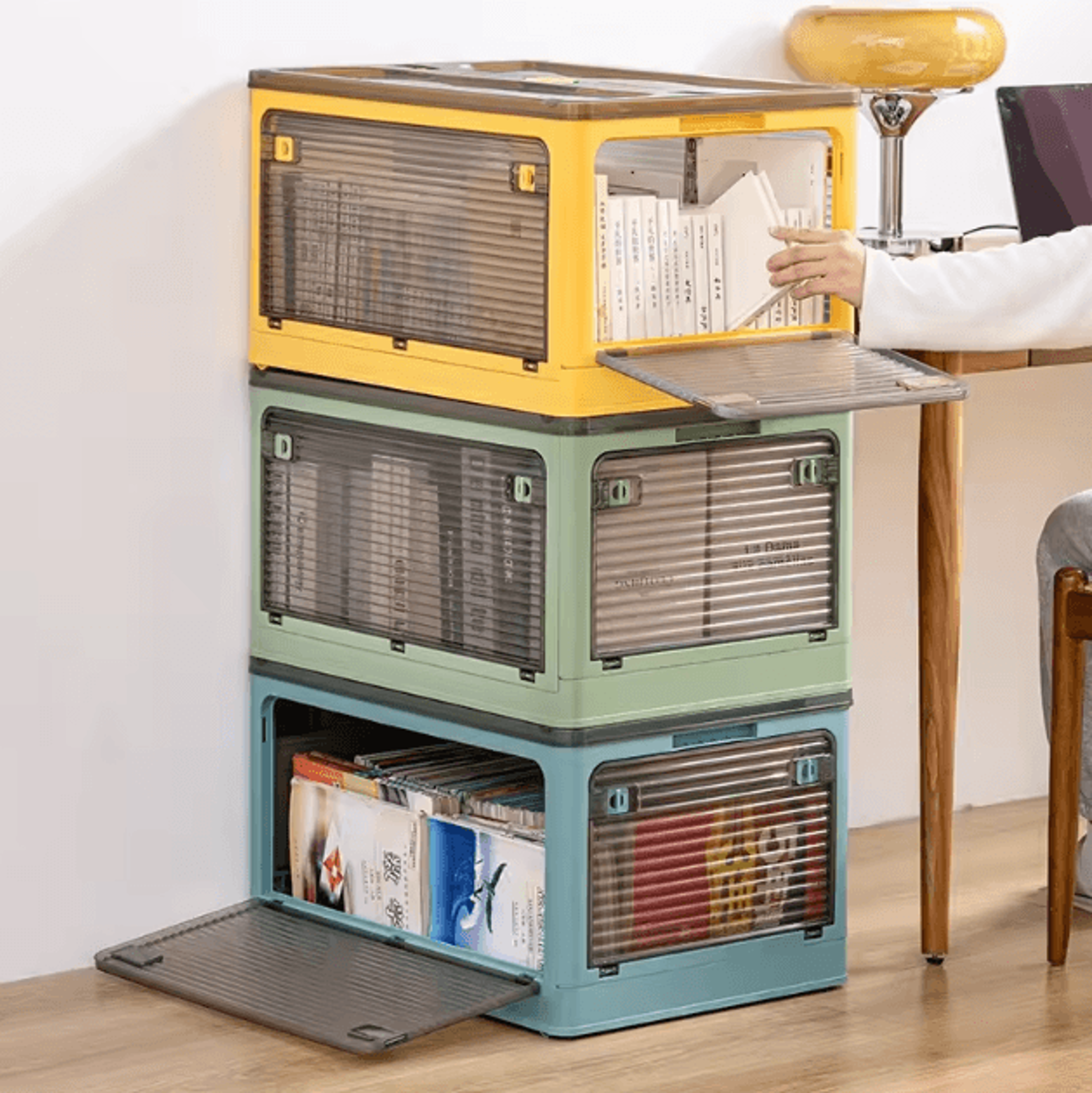 foldable transparent storage box – large capacity clothes organizer for wardrobe & home