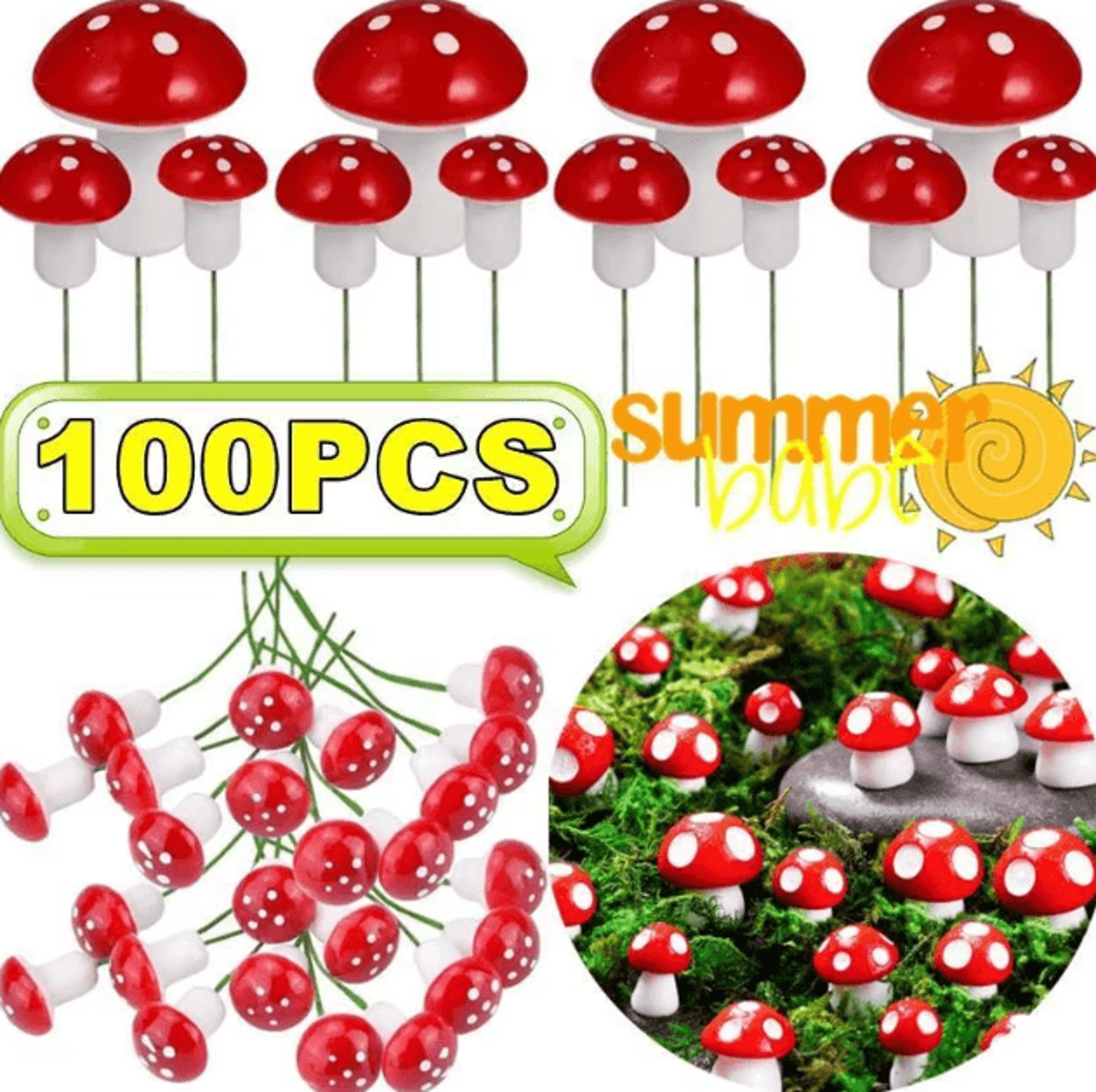 mini artificial mushroom set foam fairy garden decor for diy terrariums & crafts