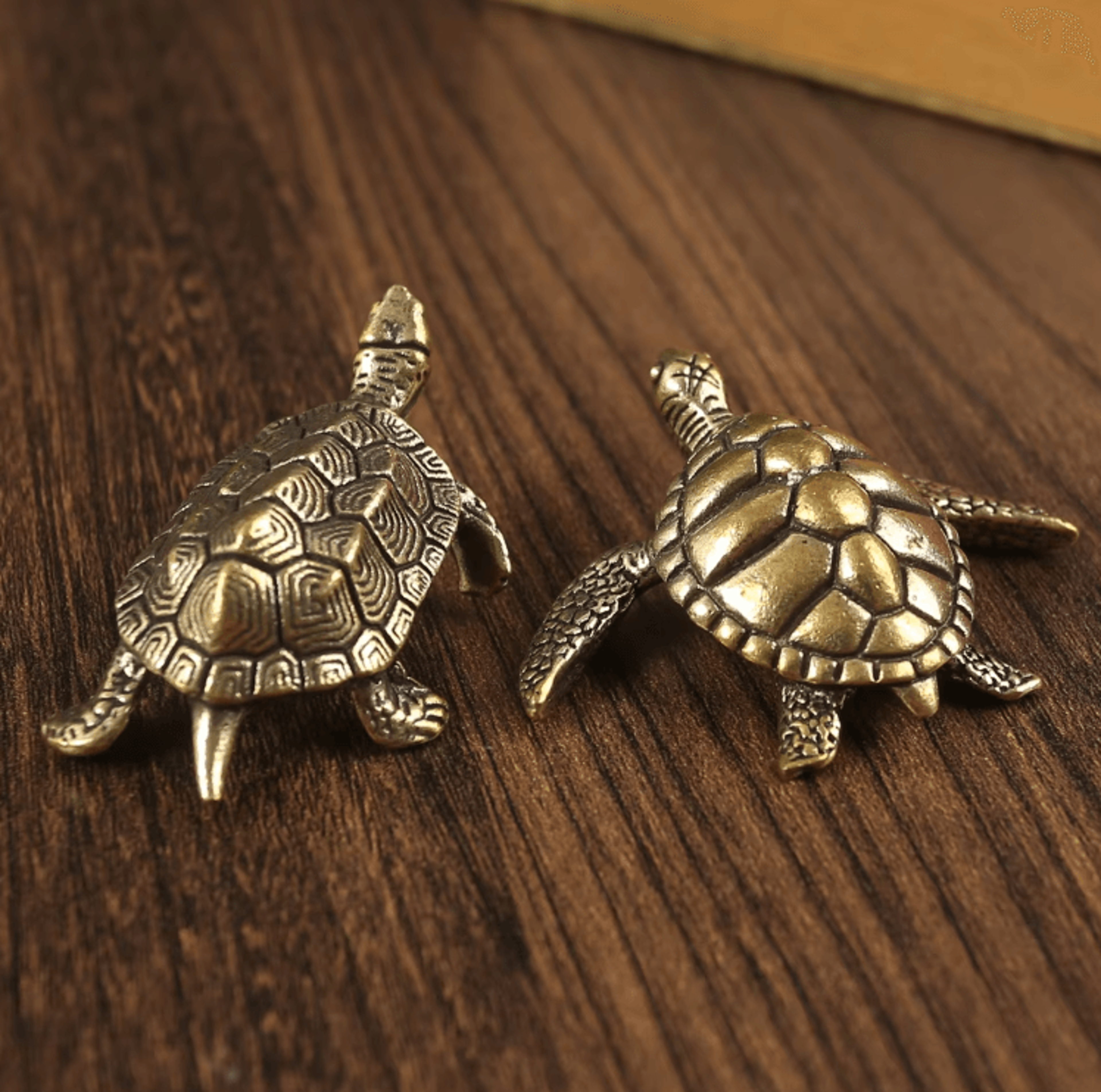 vintage copper feng shui turtle statue mini brass tortoise desk ornament