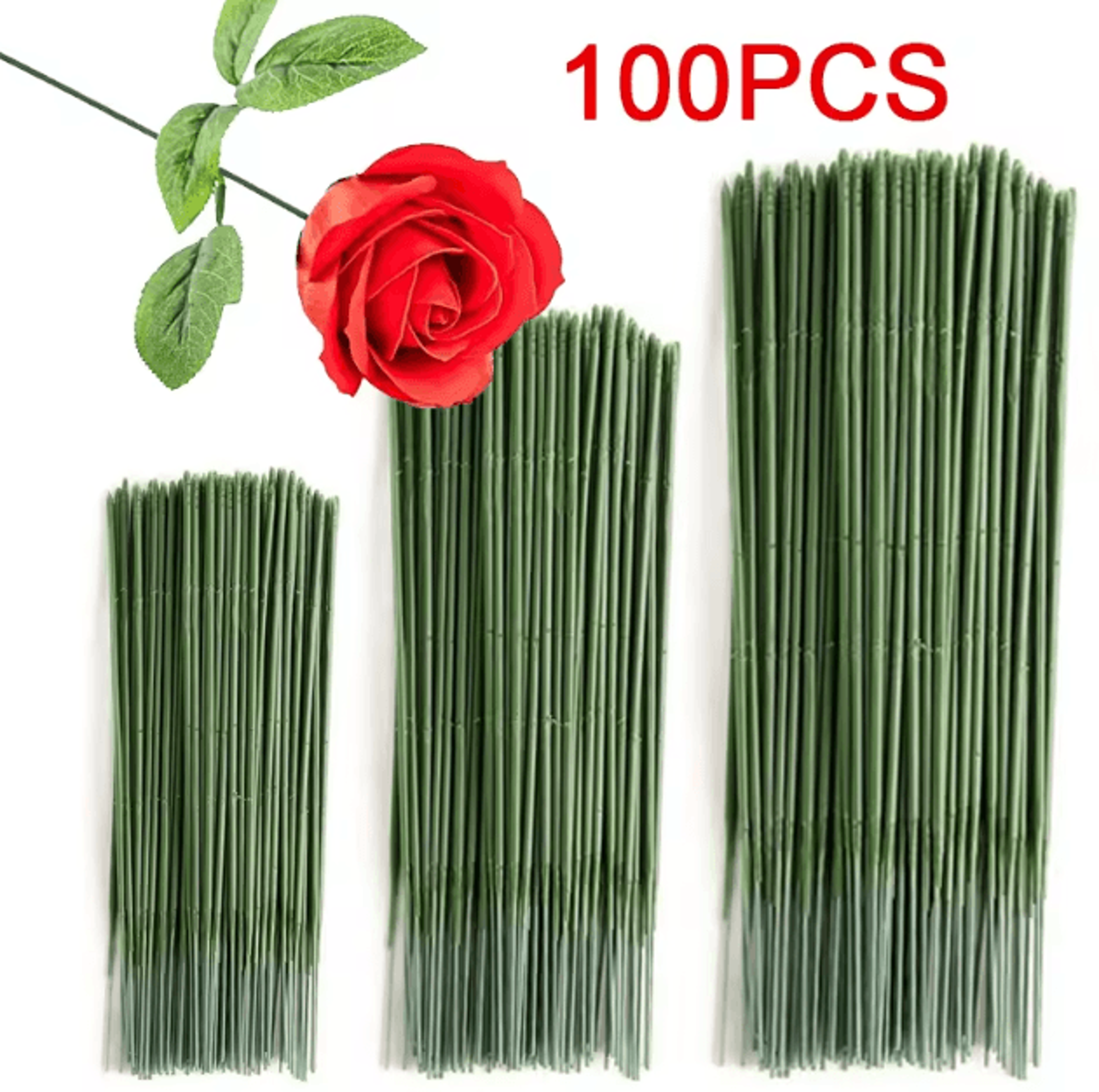 artificial flower stems plastic rod set for diy wedding decor & floral crafts