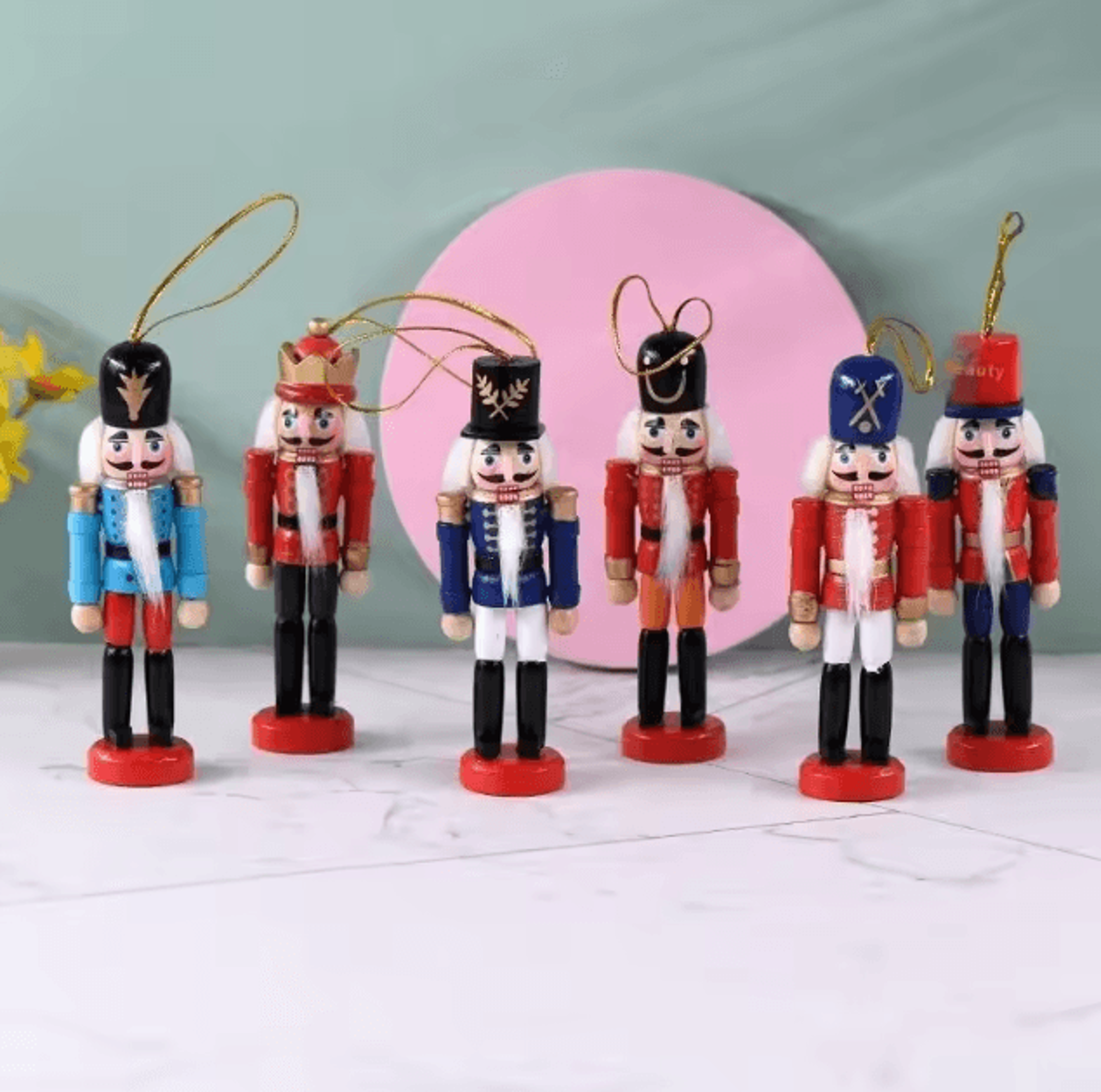 mini nutcracker soldier figurines 12cm christmas ornament set for desk & holiday decor