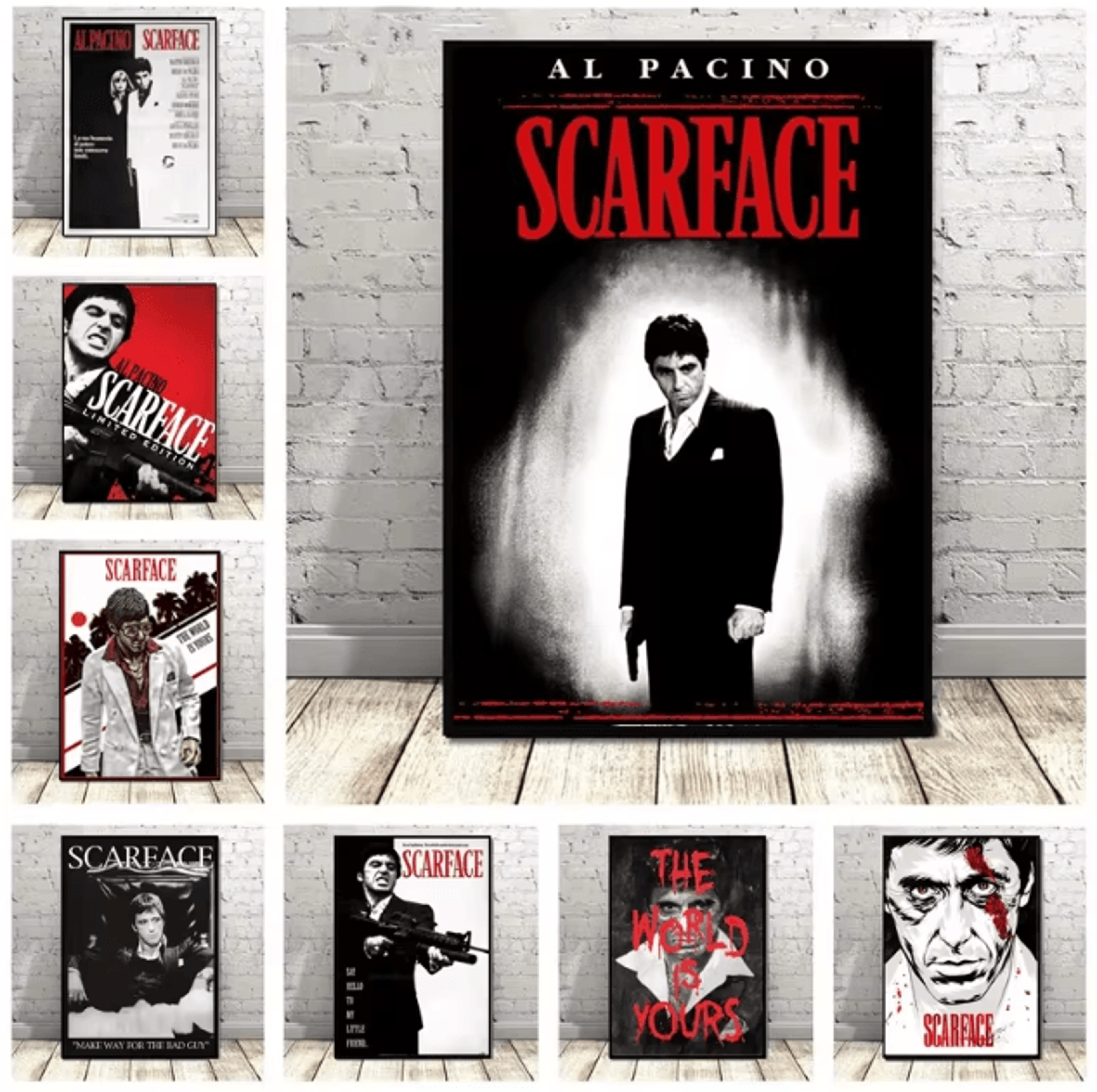 scarface movie poster canvas – al pacino tony montana wall art for home decor