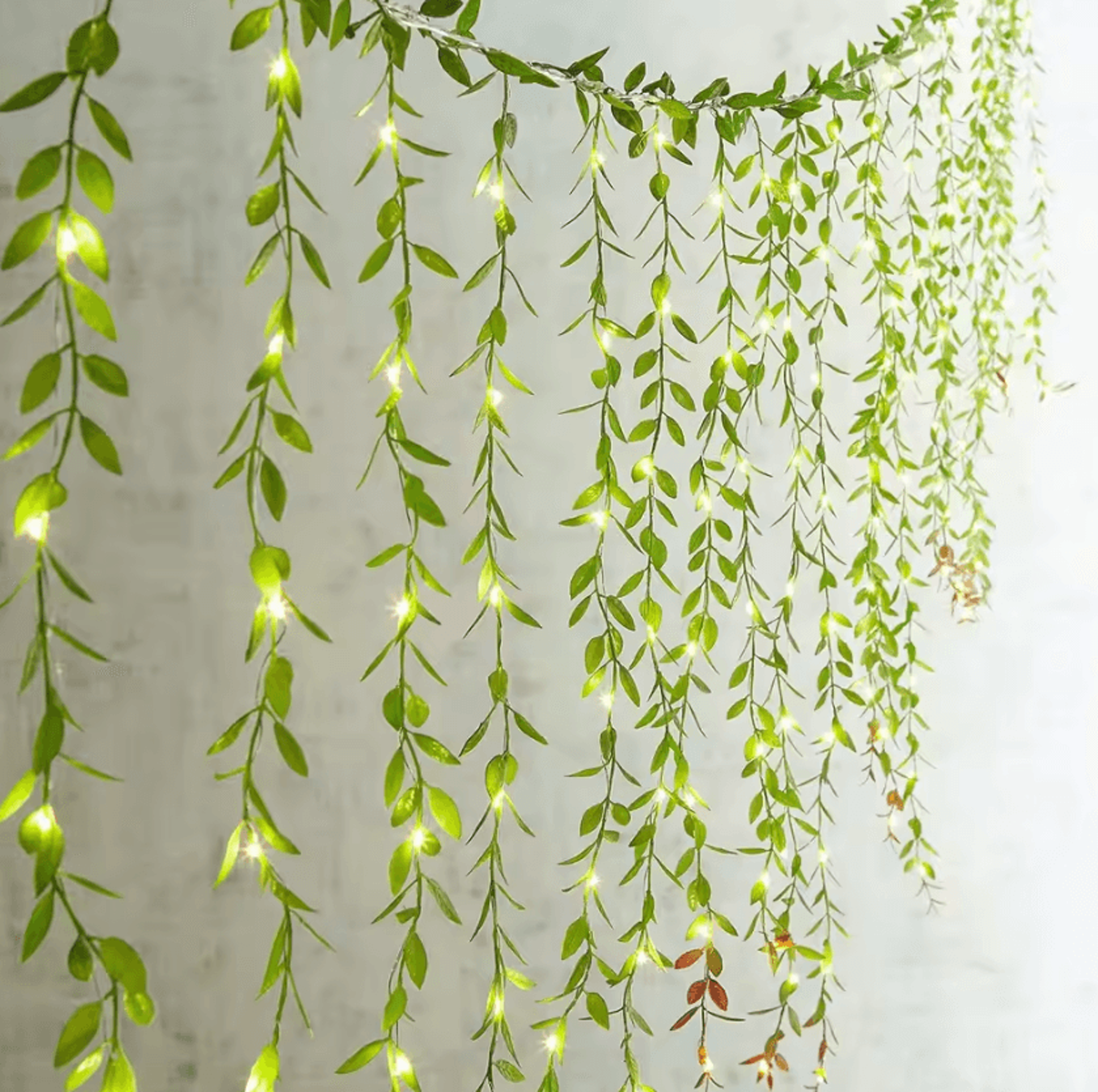 artificial ivy vine lights garland – led hanging greenery decor for home & events