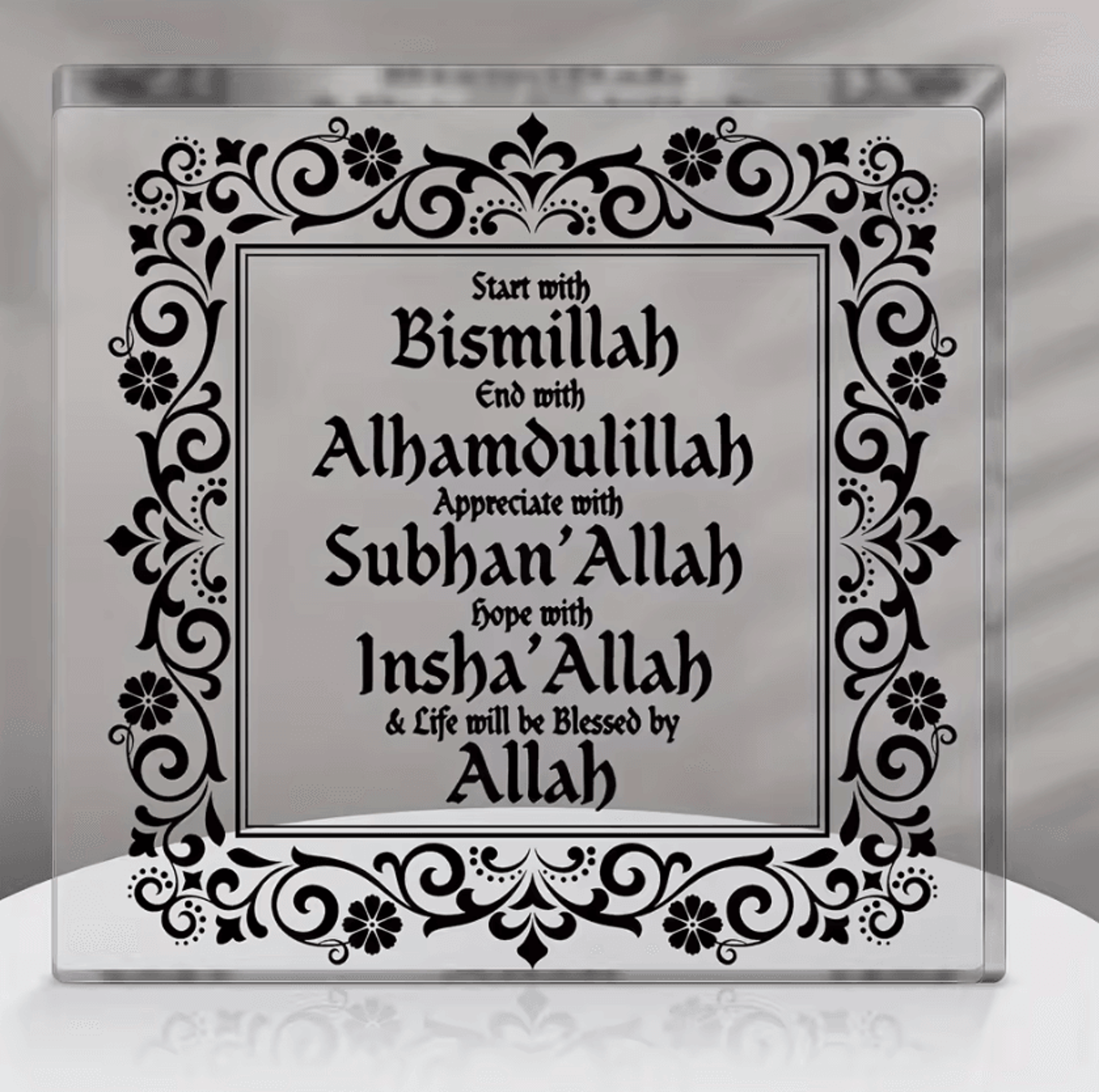 eid mubarak acrylic sign – ramadan desktop decor islamic inspirational ornament
