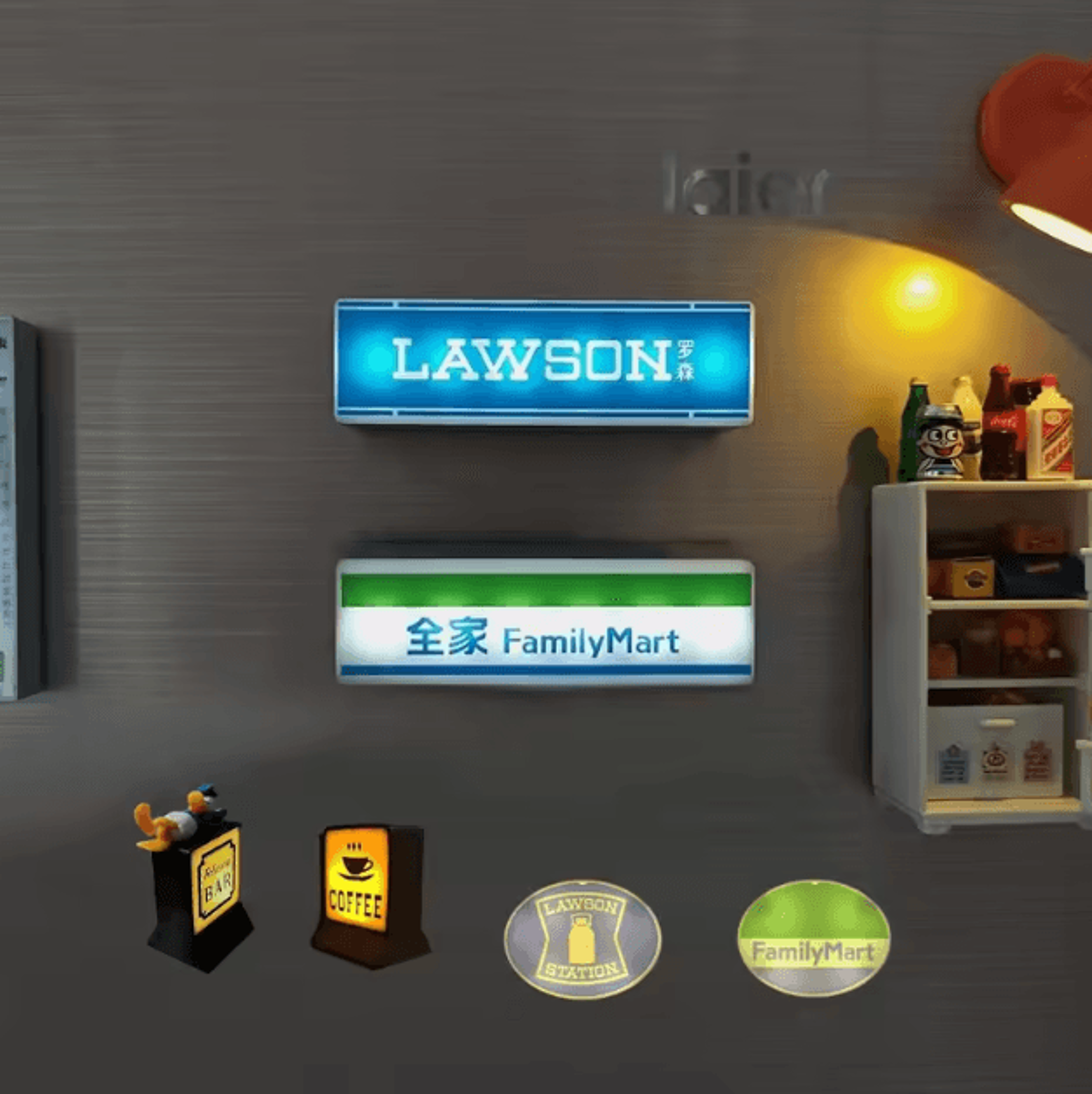 magnetic led fridge sticker light familymart lawson style refrigerator decor