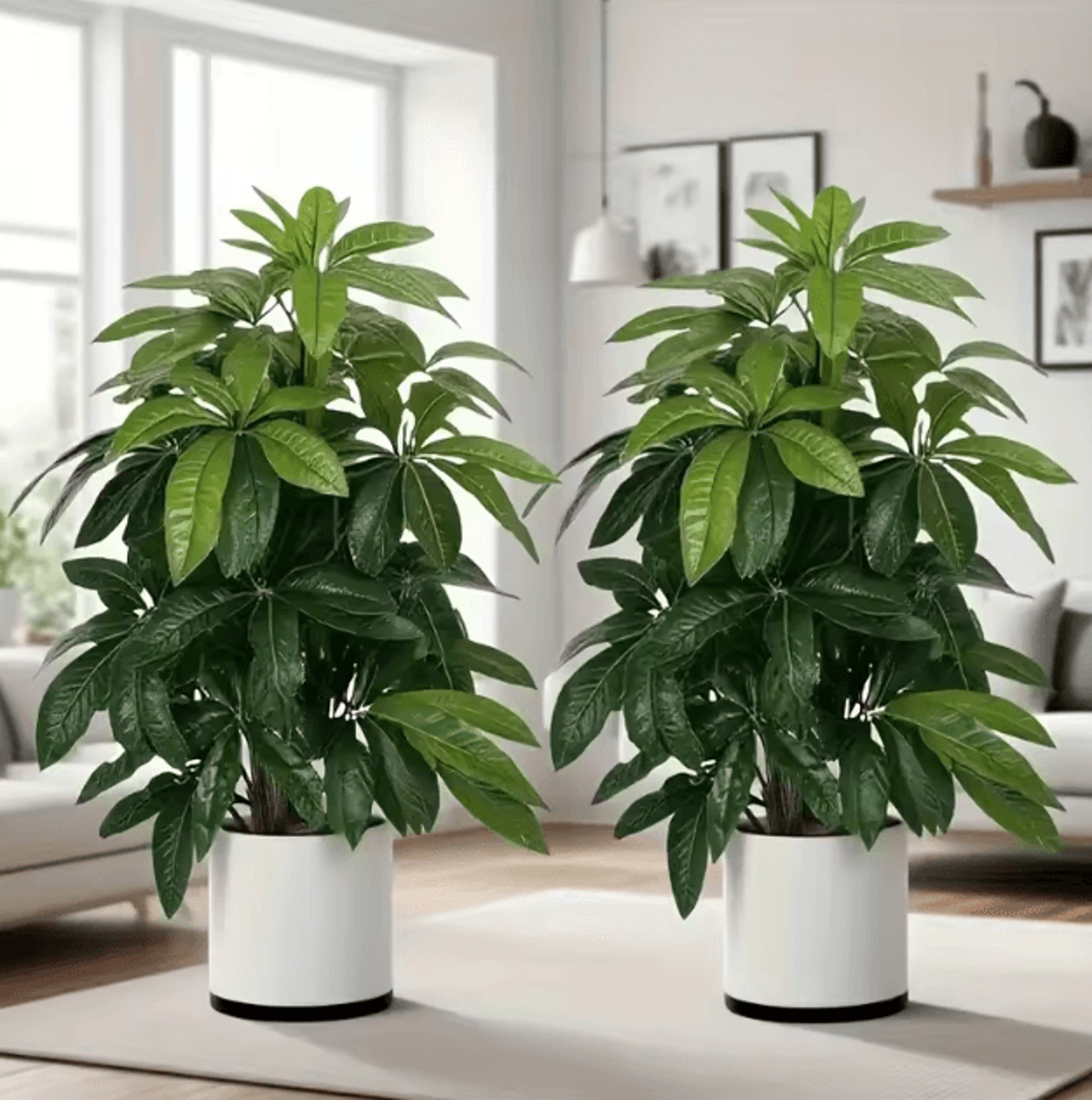 large artificial money tree palm – realistic tropical faux plant for indoor & outdoor decor
