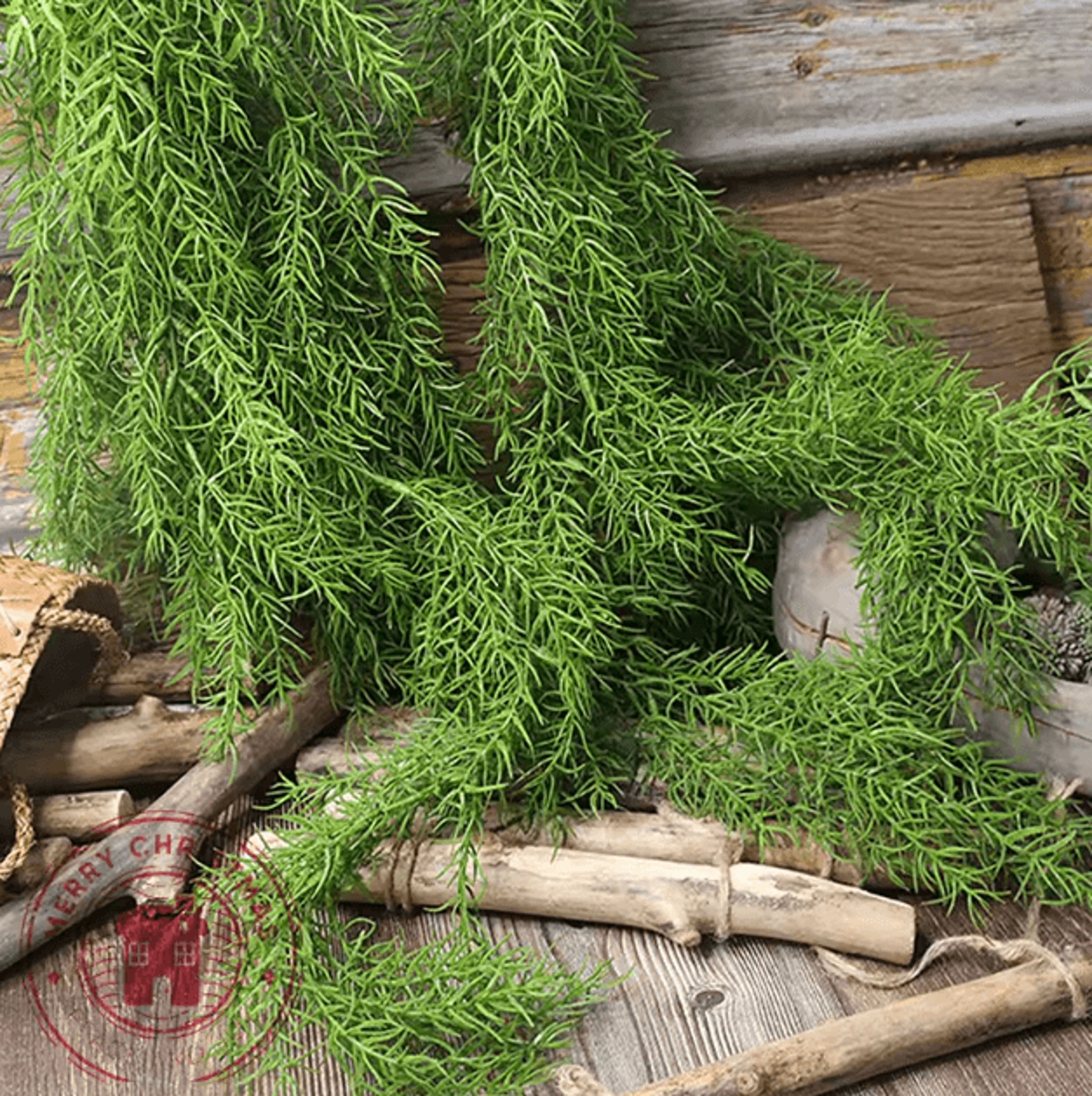105cm real touch pine needle hanging vine – lifelike artificial green wall decor