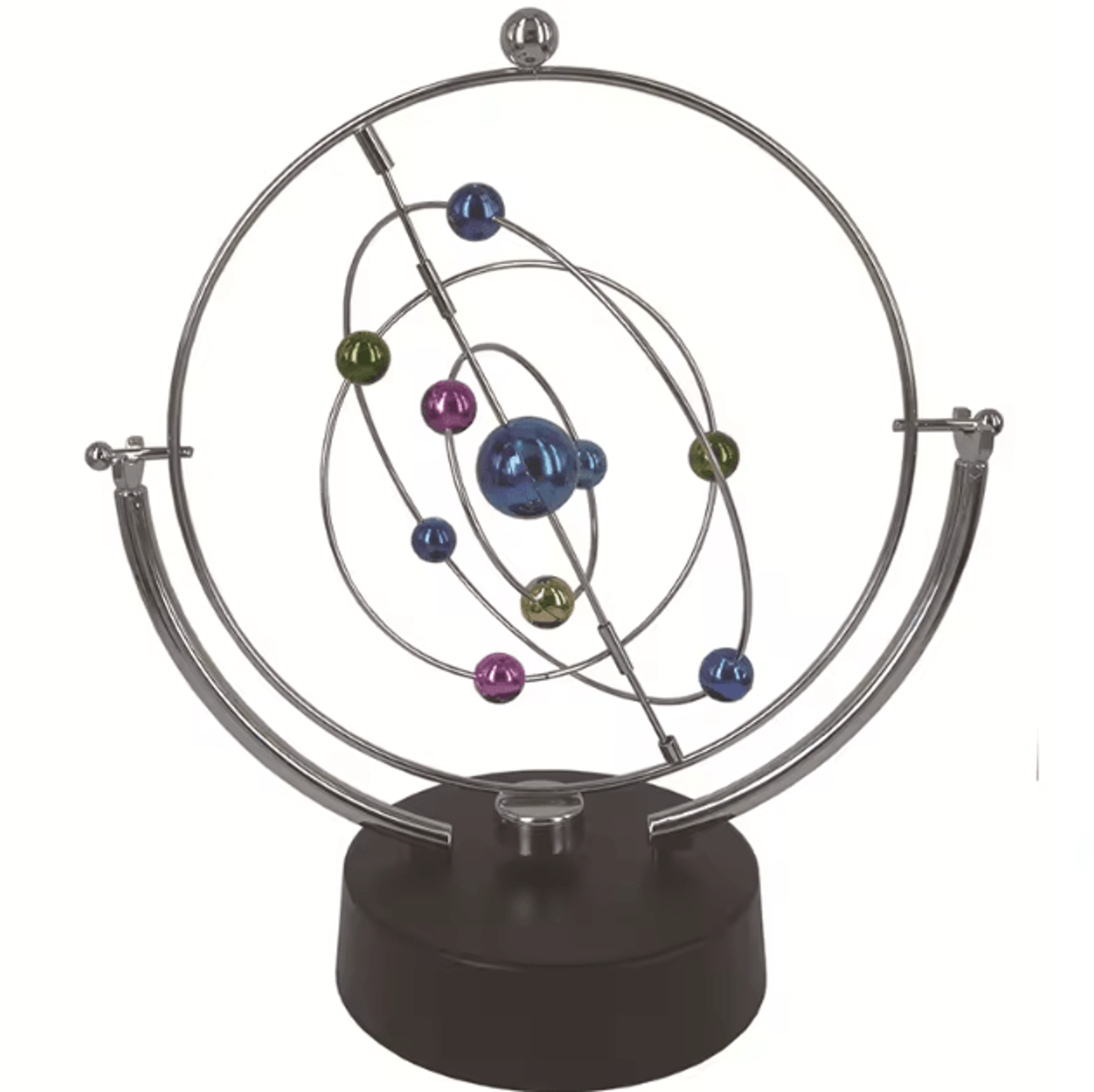 celestial orbit perpetual motion desk sculpture – kinetic art orbital pendulum decor