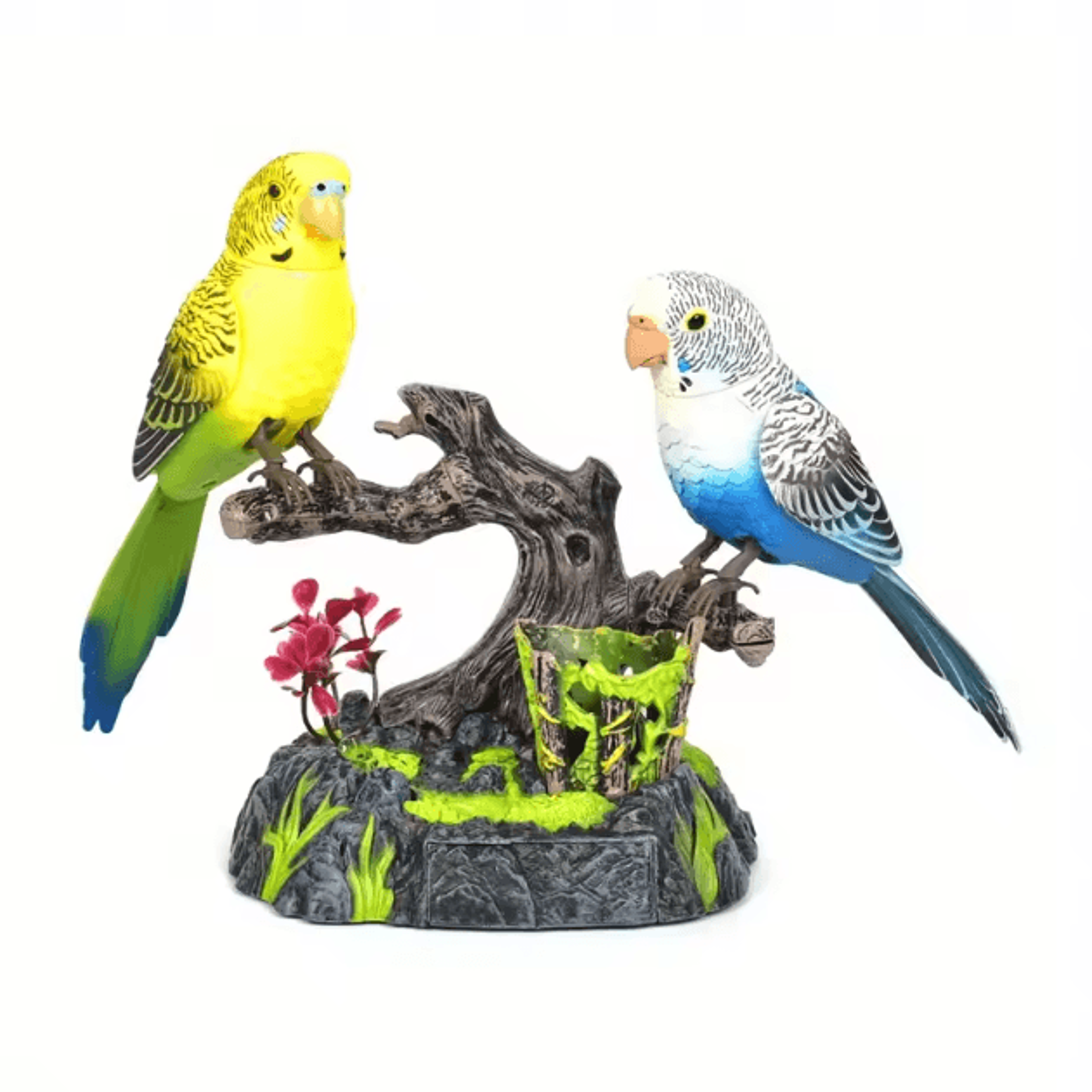 vibrant 2d acrylic bird ornament – colorful desktop decor & artistic accent