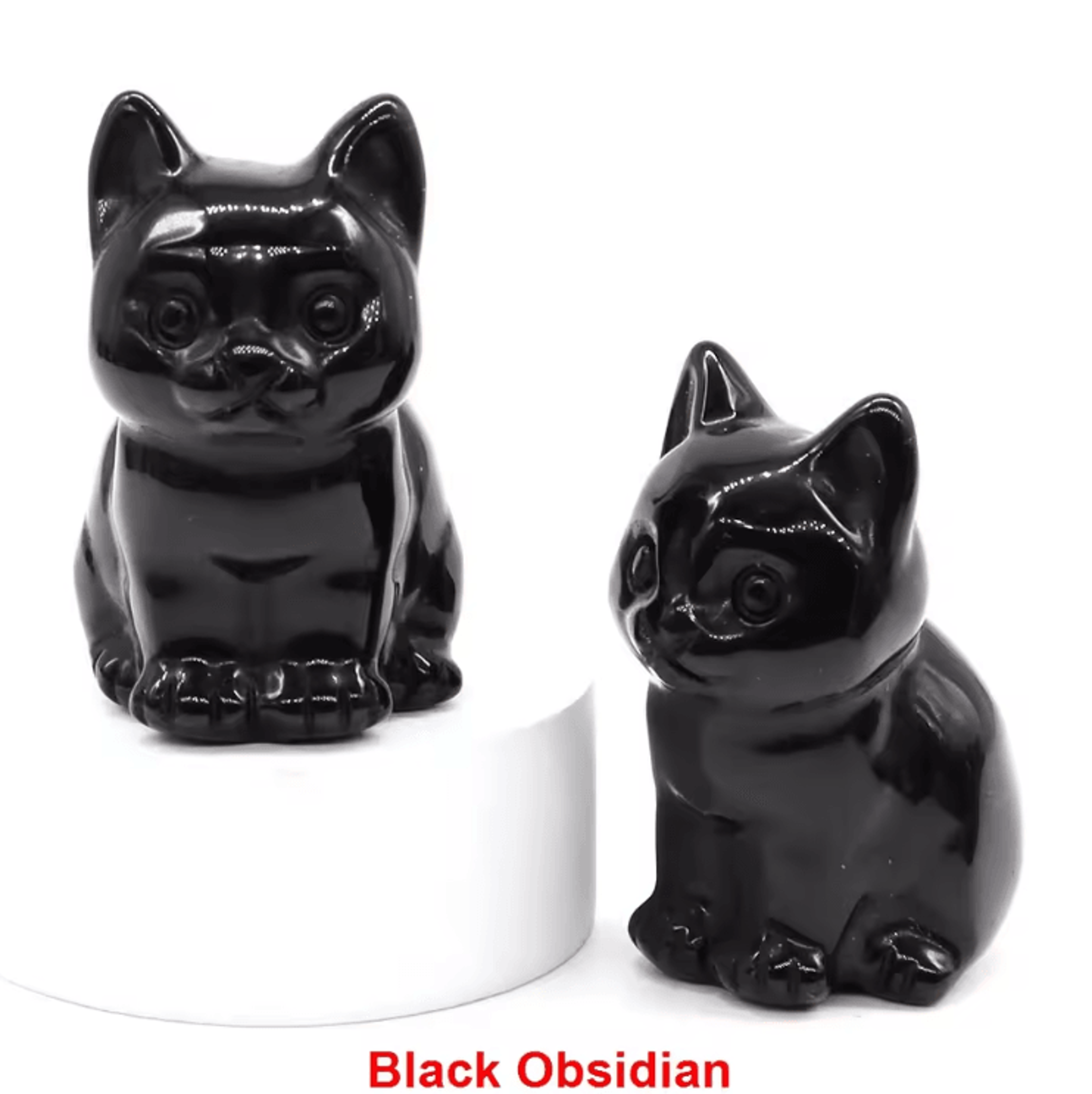 hand-carved amethyst cat figurine – healing crystal decor for home & meditation