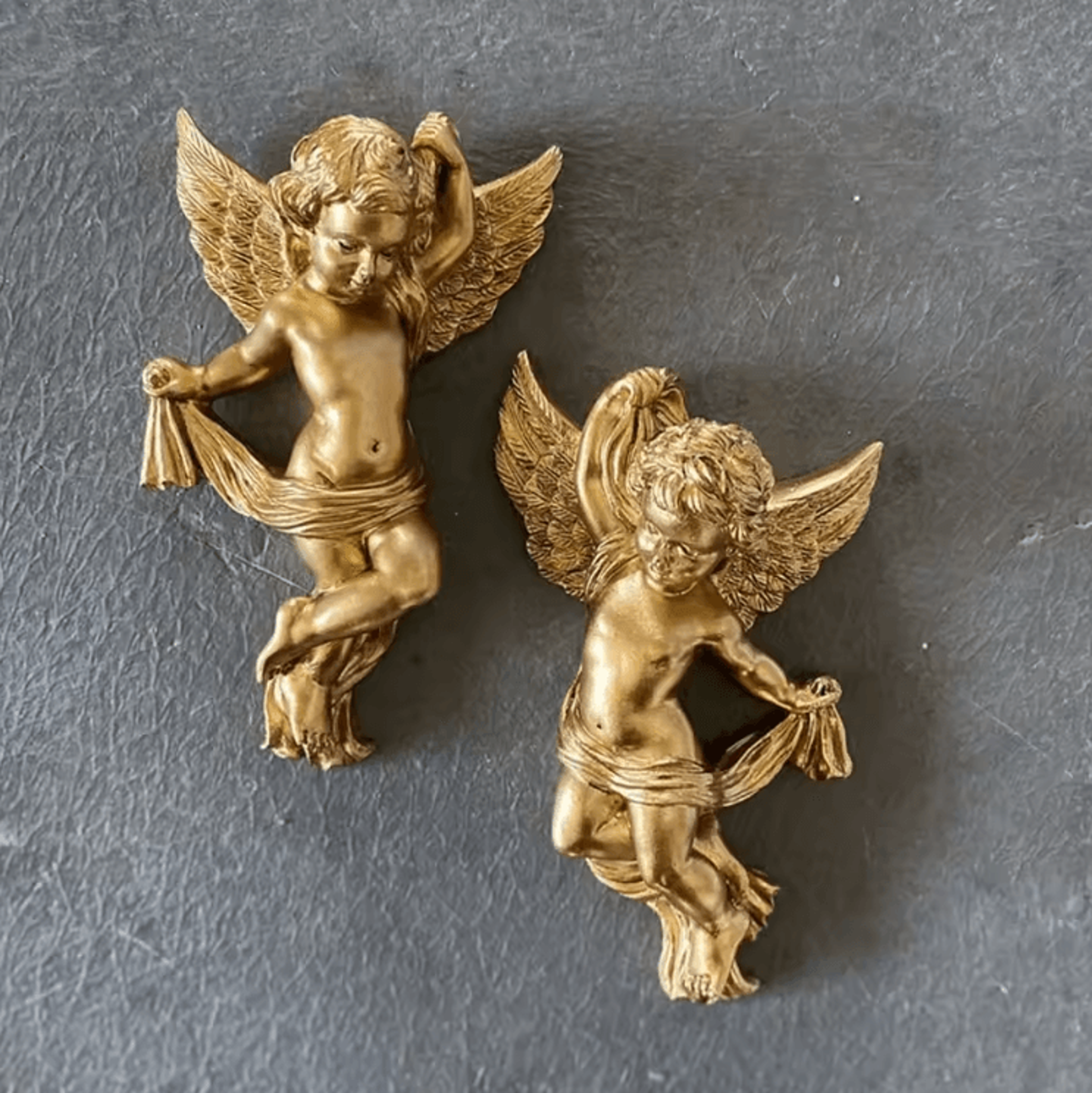 cute cherub angel wall hanging set – resin cartoon angel decor for cozy spaces