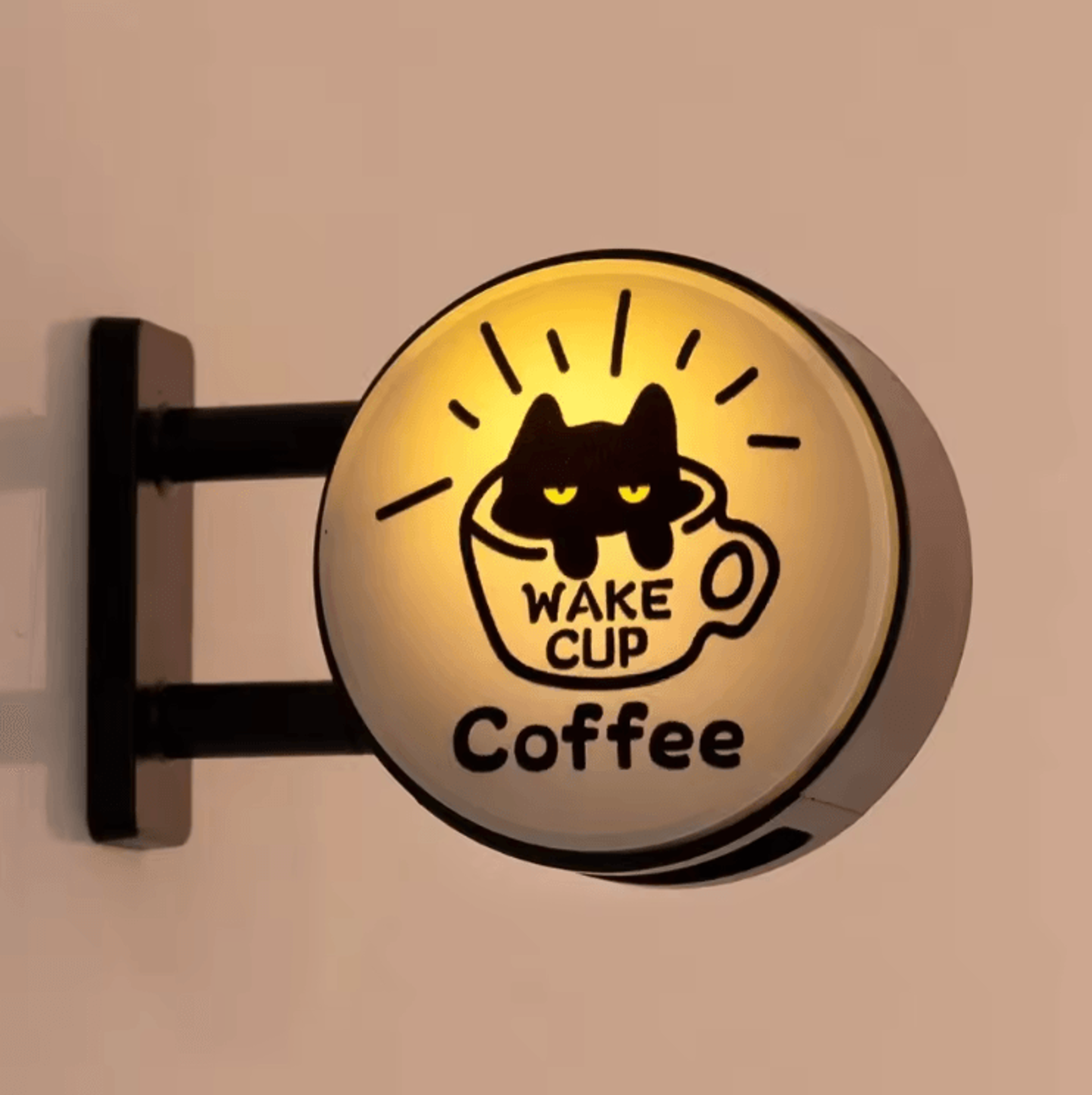 mini coffee led light sign magnet – aesthetic coffee corner glow decor