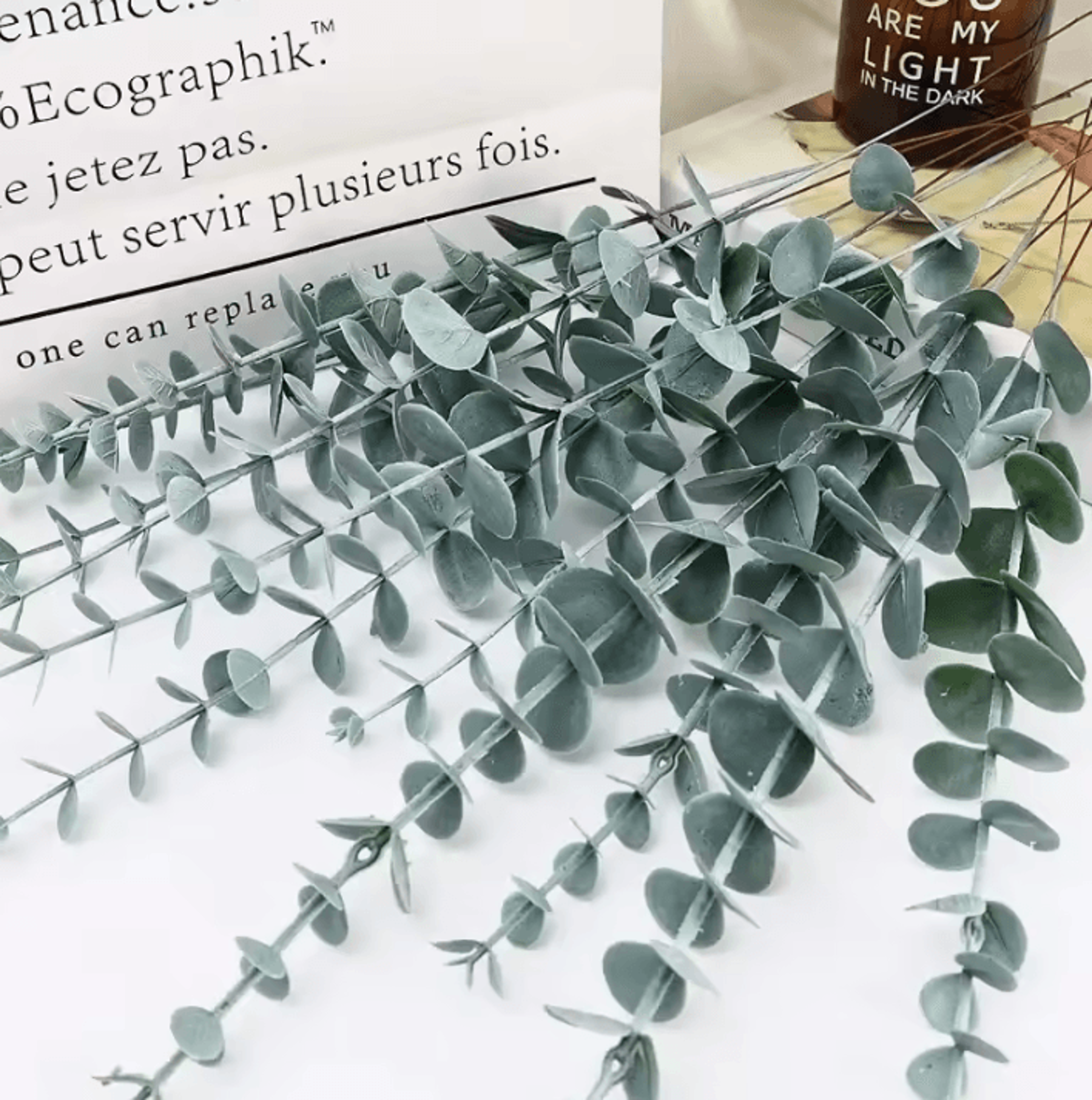 artificial eucalyptus stems set – realistic silk greenery for diy bouquets & home decor
