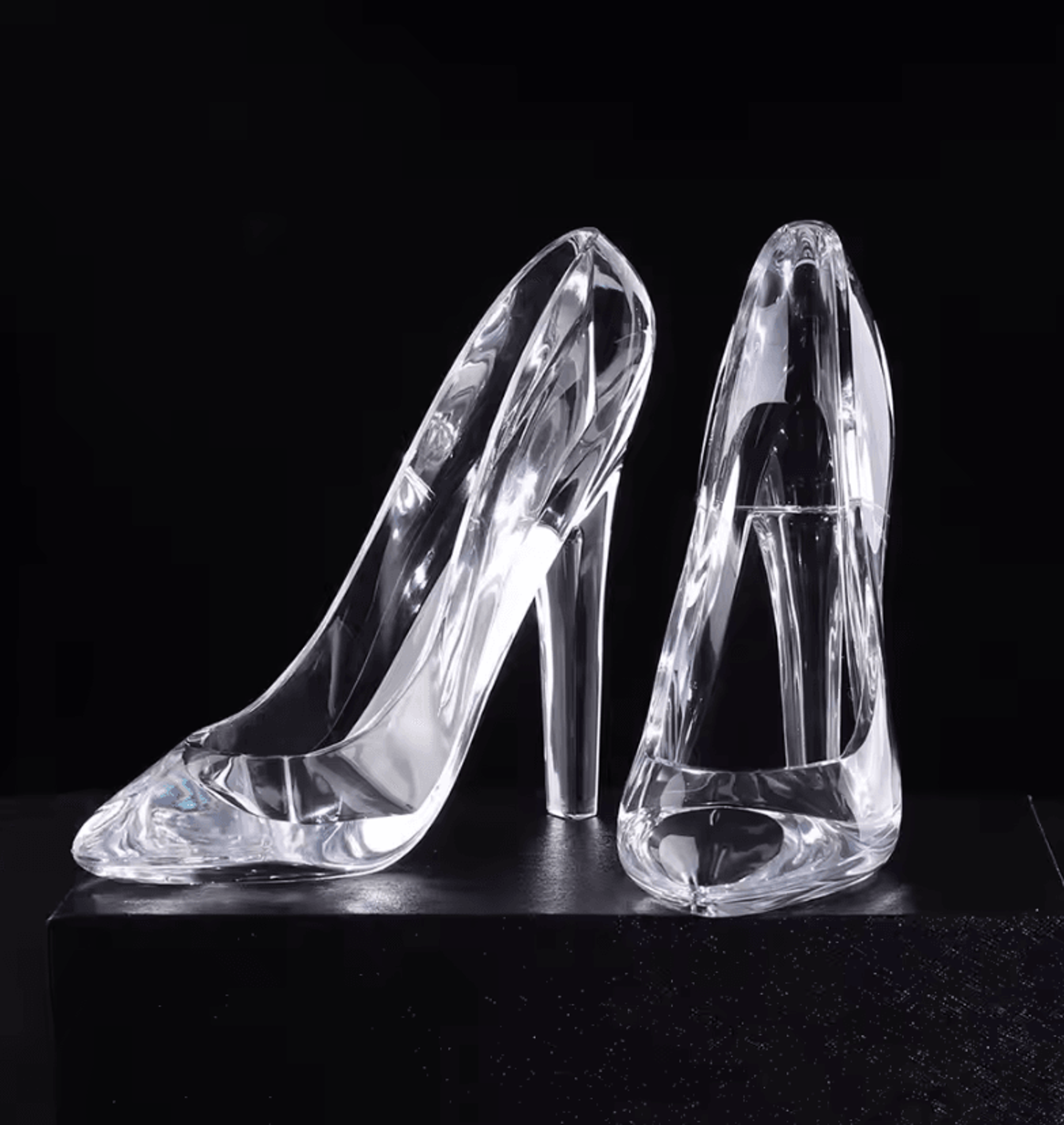 cinderella crystal glass slipper figurine – elegant acrylic high heel wedding & home decor