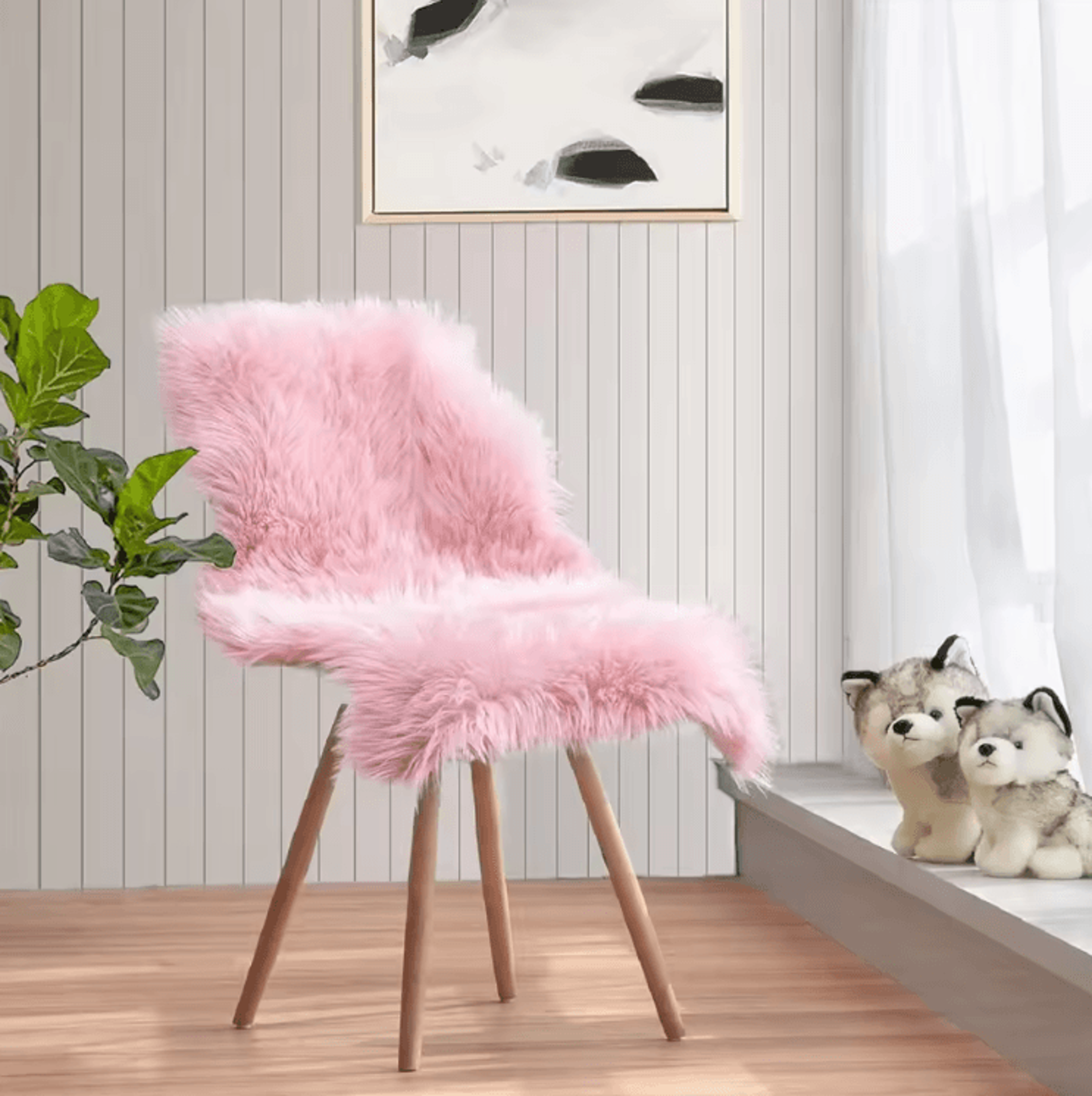 white faux sheepskin fluffy rug – ultra soft washable shag carpet for bedroom & living room