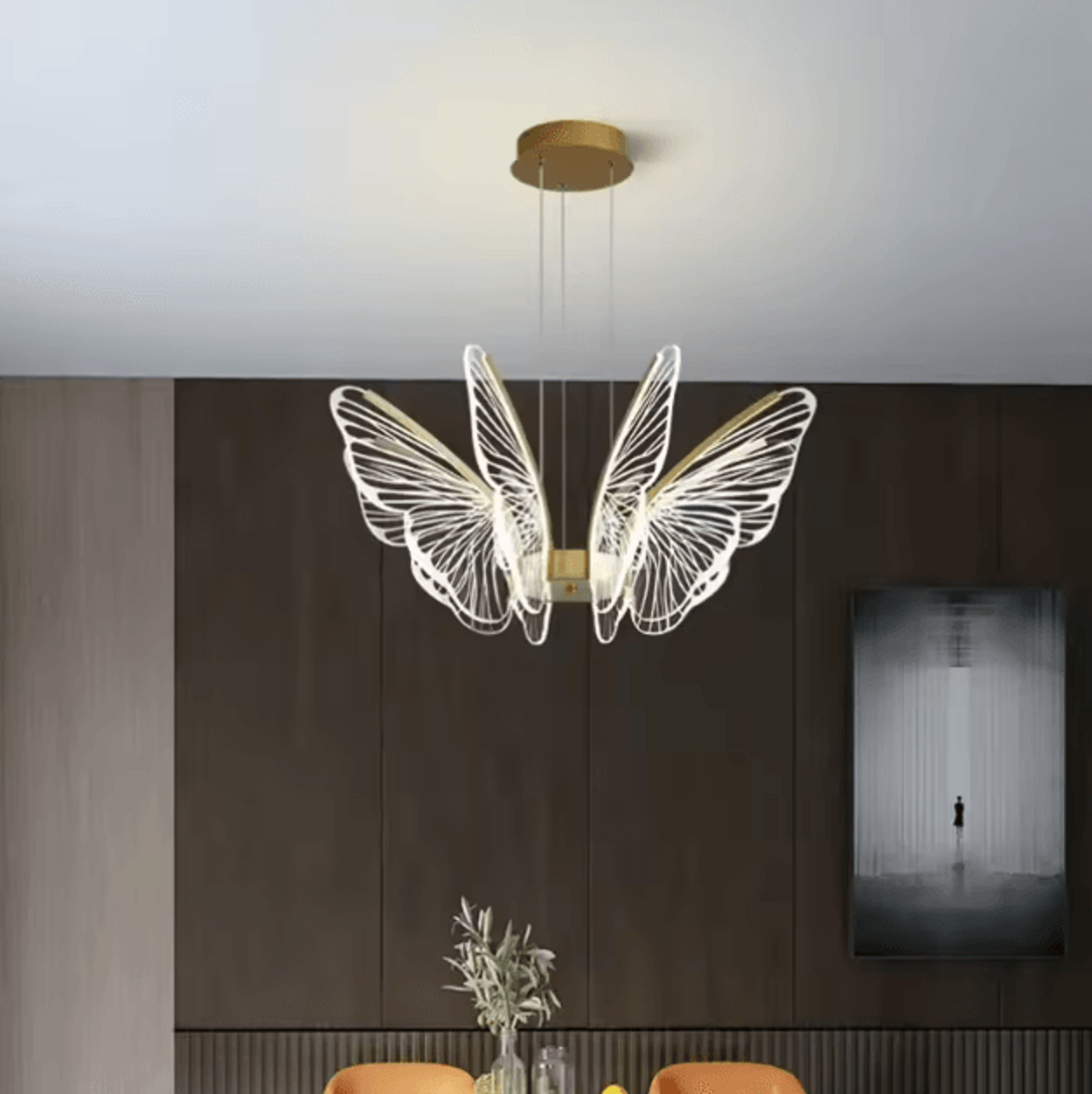 minimalist butterfly chandelier light – modern acrylic butterfly pendant light for home