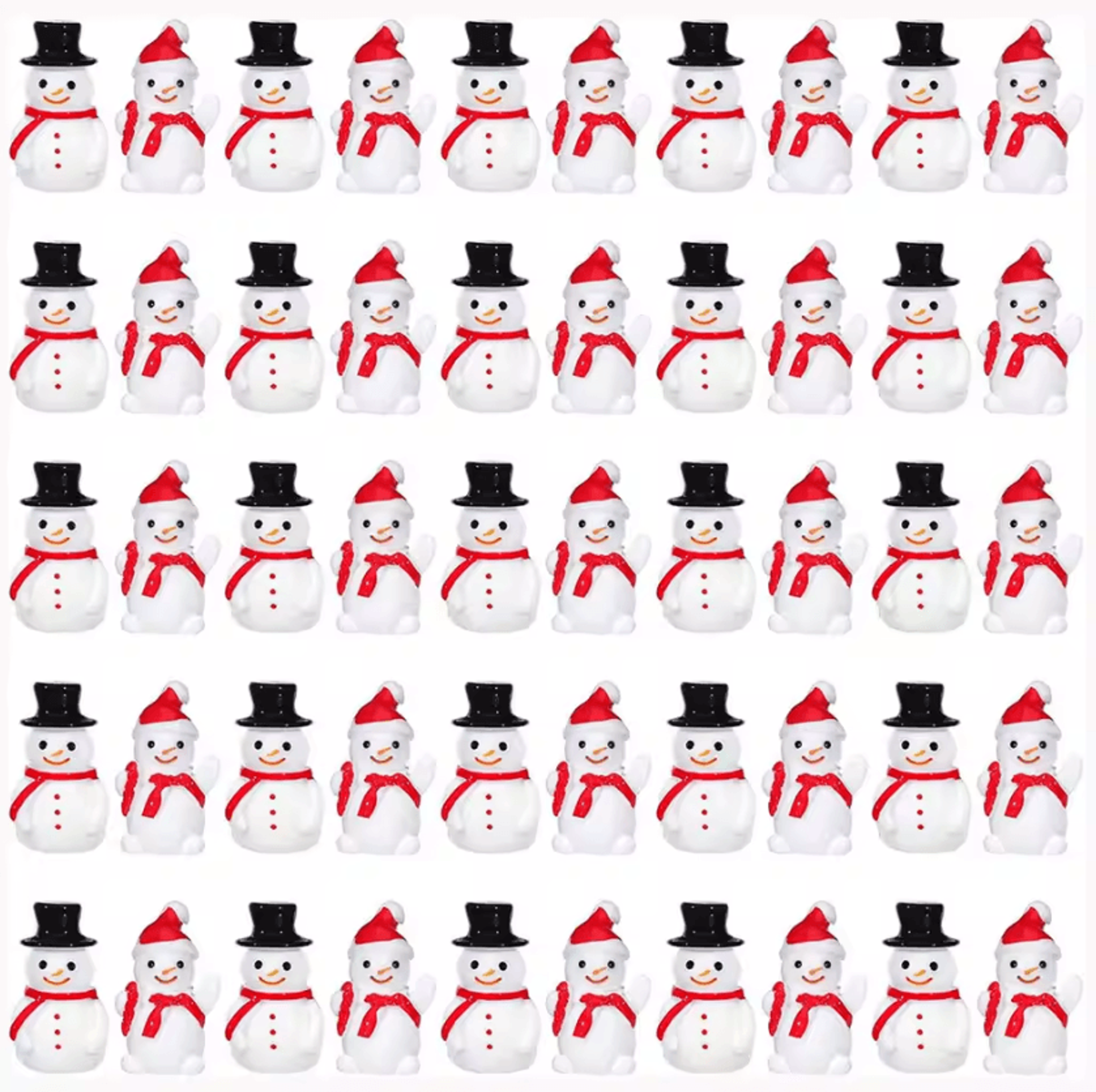 mini christmas snowman figurines set – resin mini snowman decor for diy & holiday displays