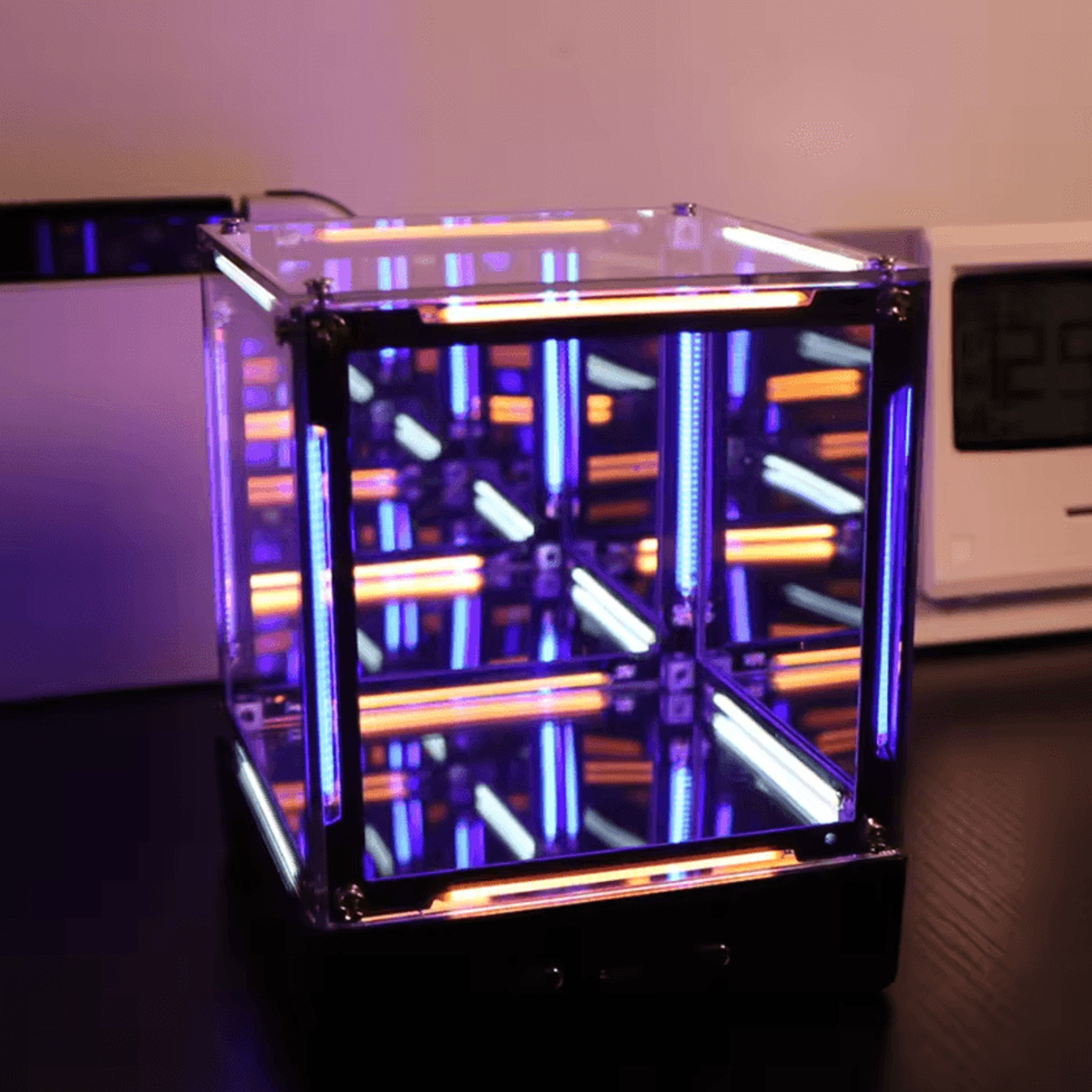 4d hypercube led night light – infinity acrylic cube lamp for gamer room & desk decor